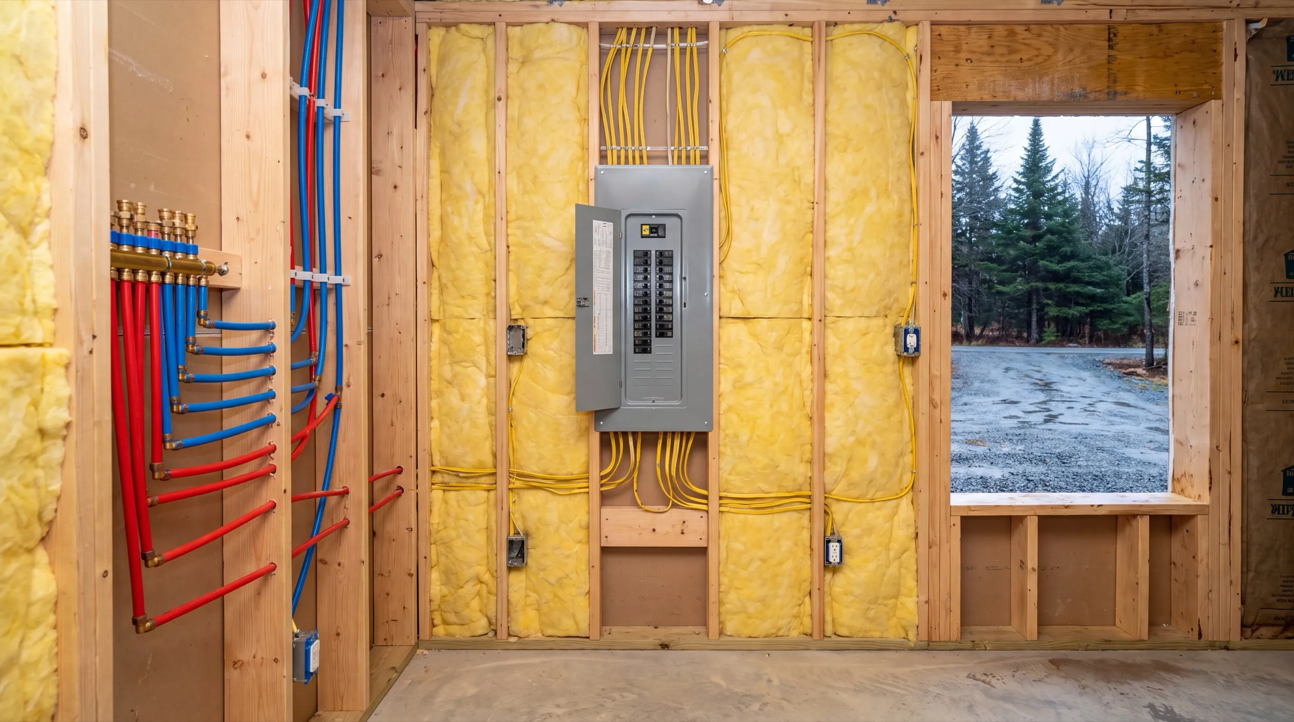 plumbing and electrical rough-in for an Augusta ADU