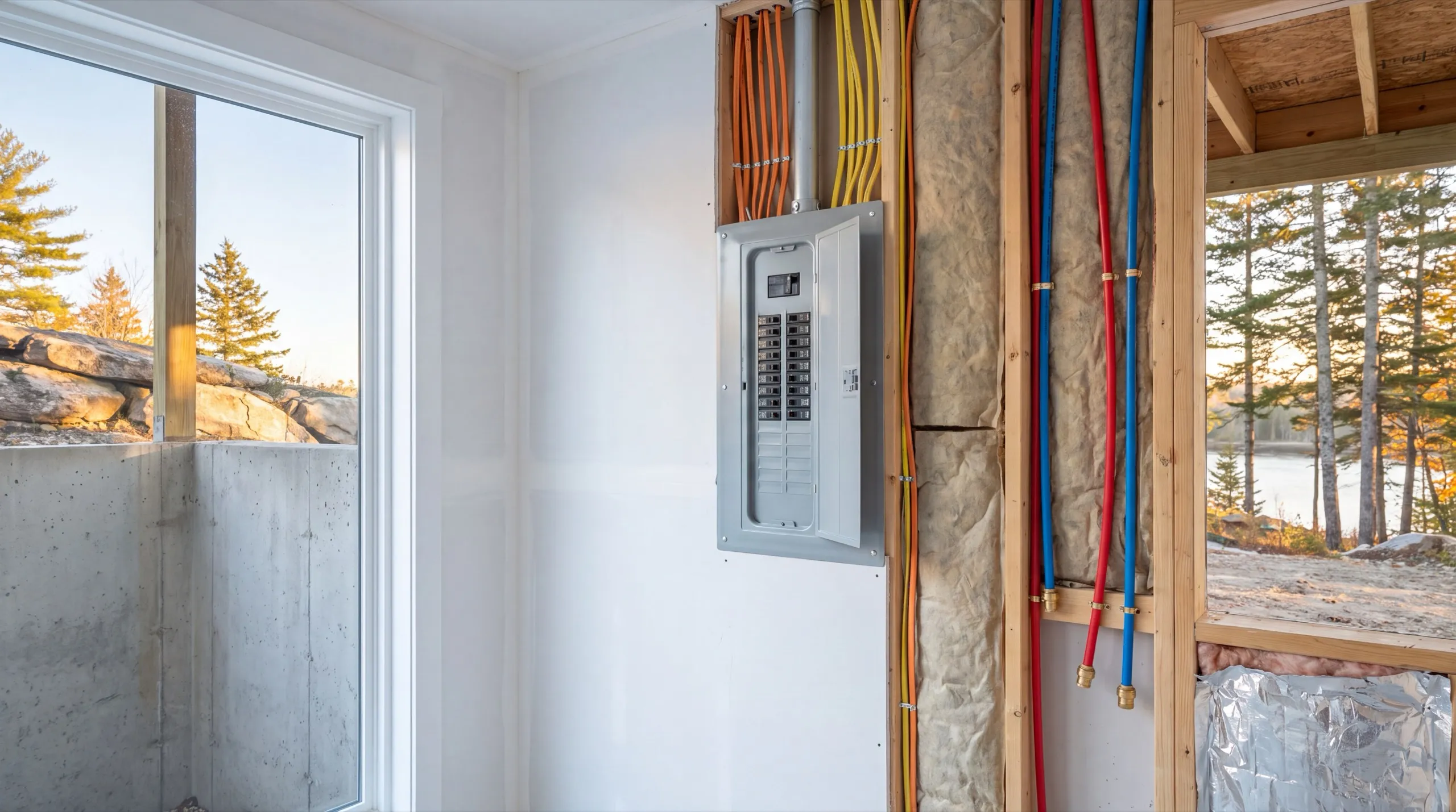 plumbing and electrical rough-in for a Farmingdale ADU