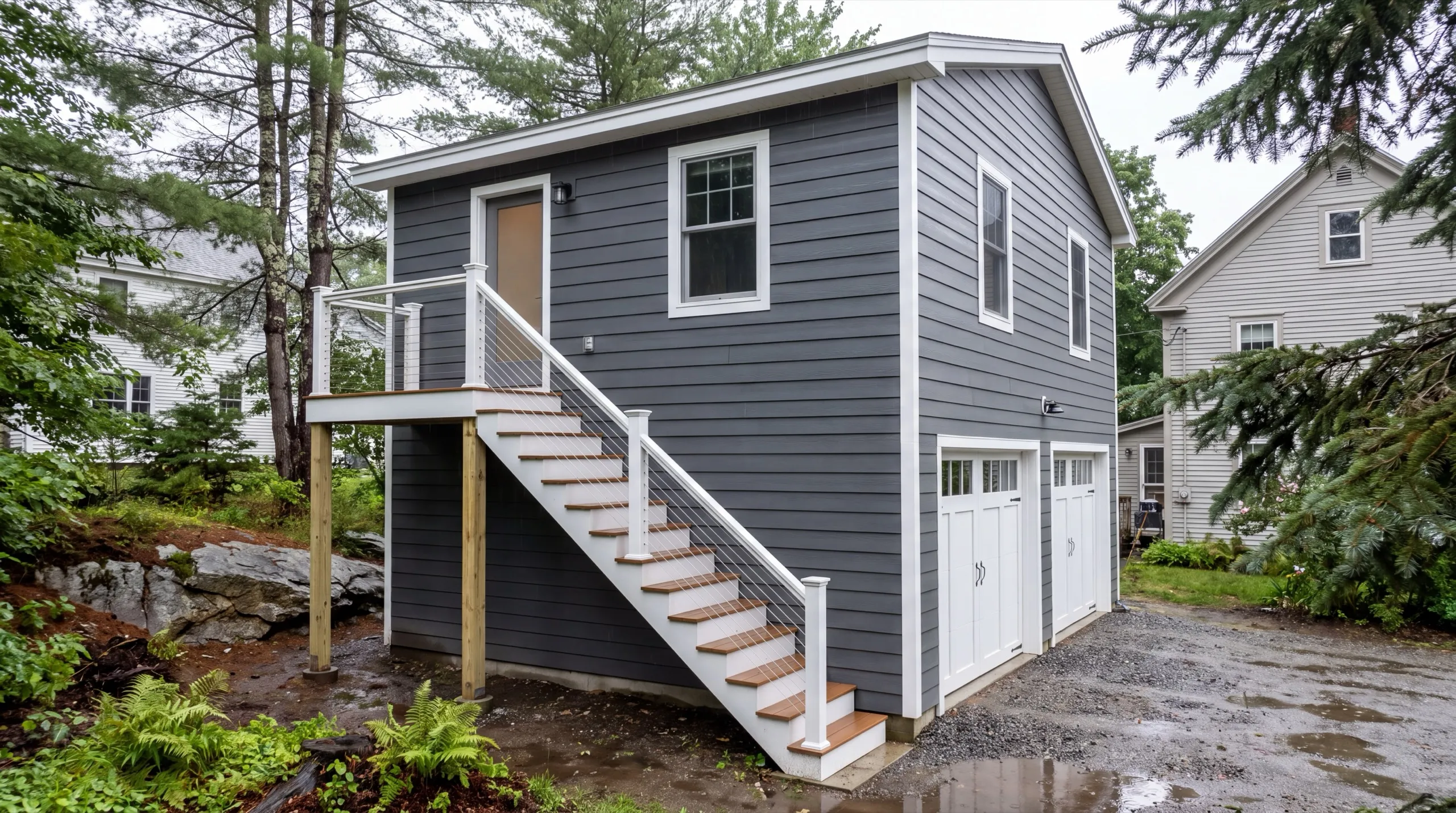 garage-integrated ADU build in Hallowell