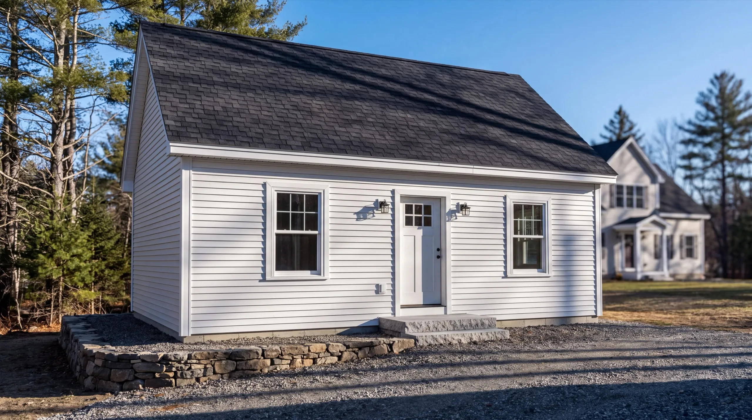 standalone ADU under construction on a Hallowell property