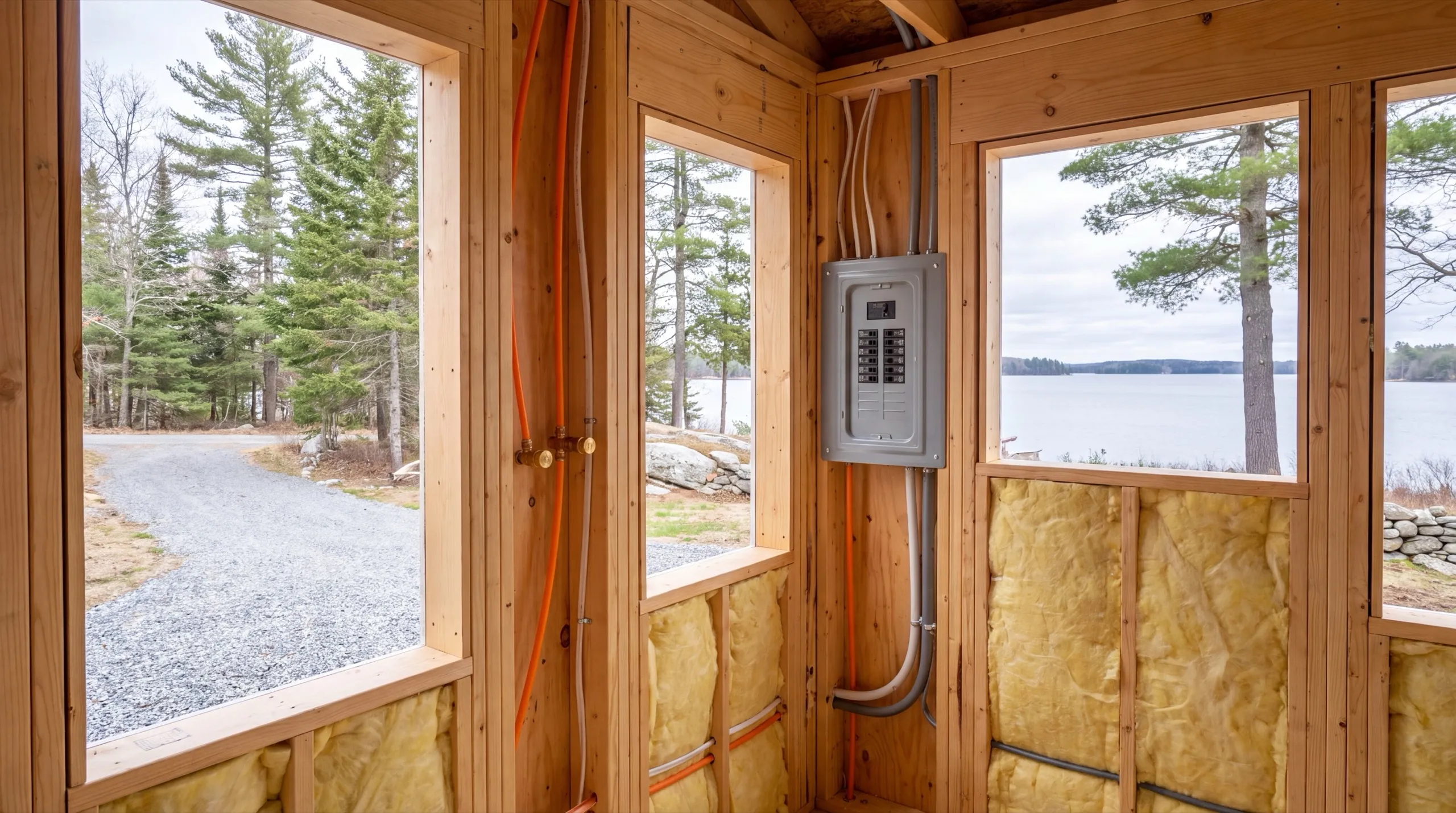 plumbing and electrical rough-in for a Jefferson ADU