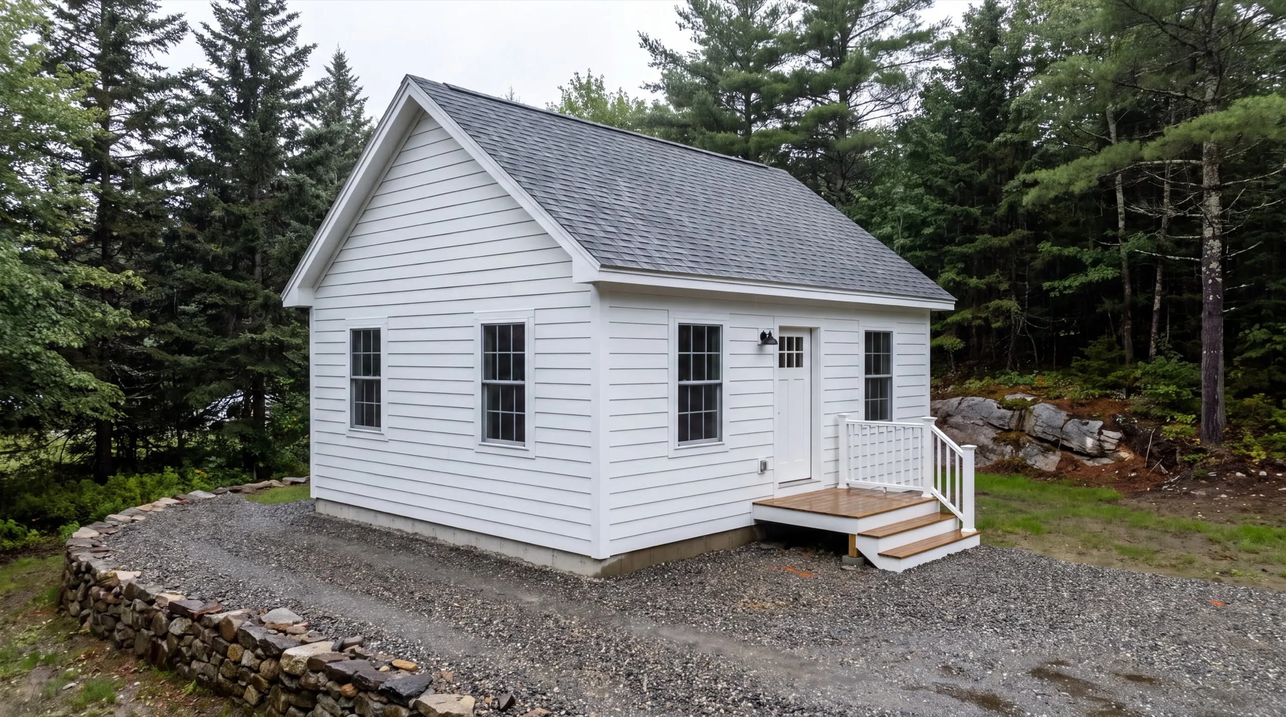 kitchenette installation inside a Central Maine ADU