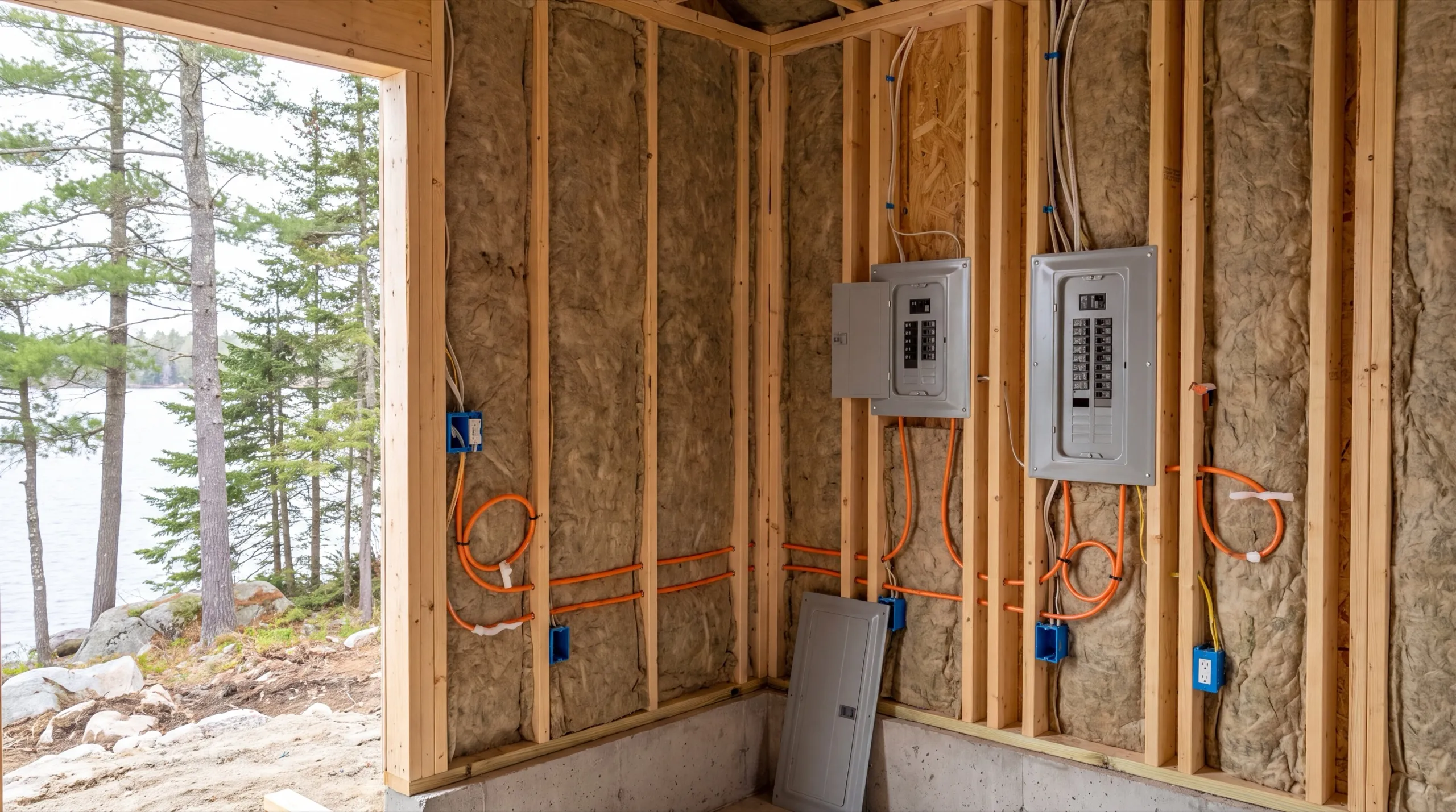 plumbing and electrical rough-in for a Manchester ADU