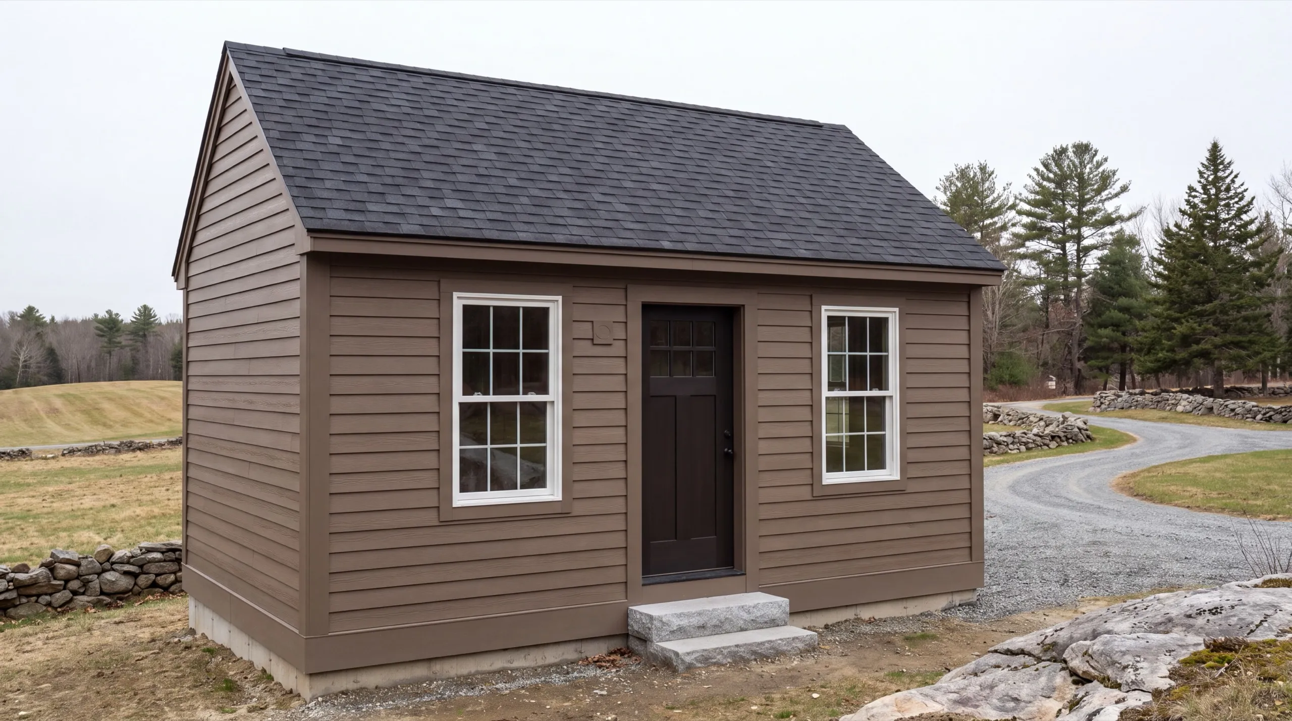 standalone ADU under construction on a Monmouth farm parcel