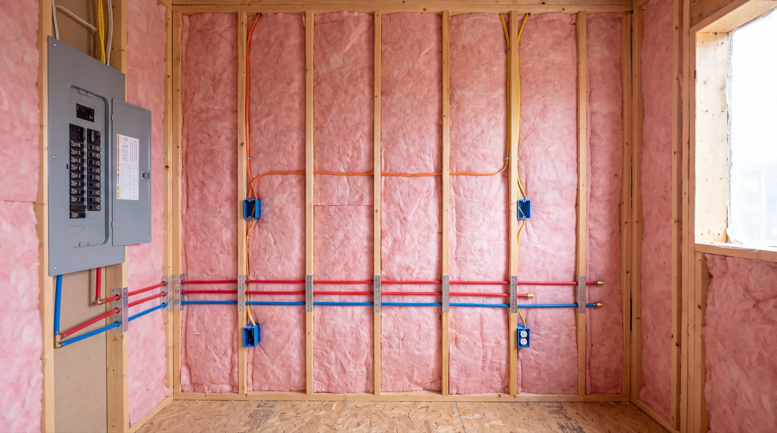 plumbing and electrical rough-in for a Randolph ADU
