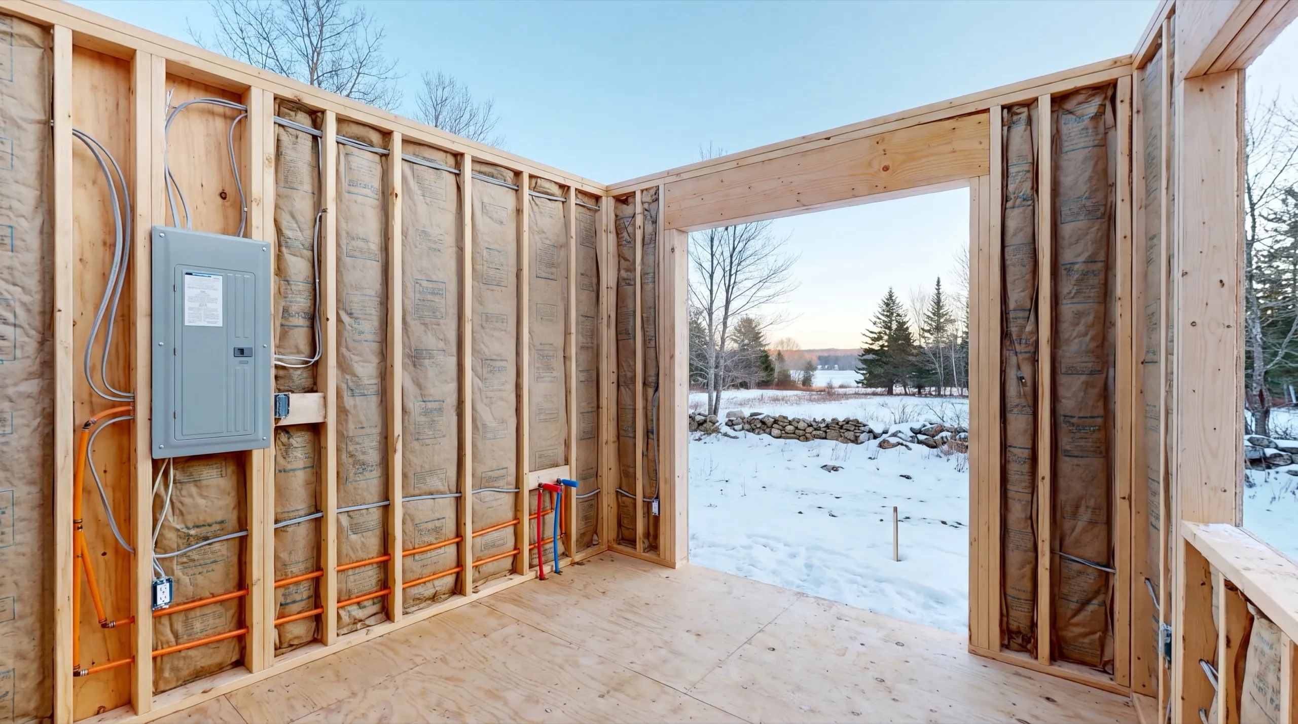 plumbing and electrical rough-in for a Sidney ADU