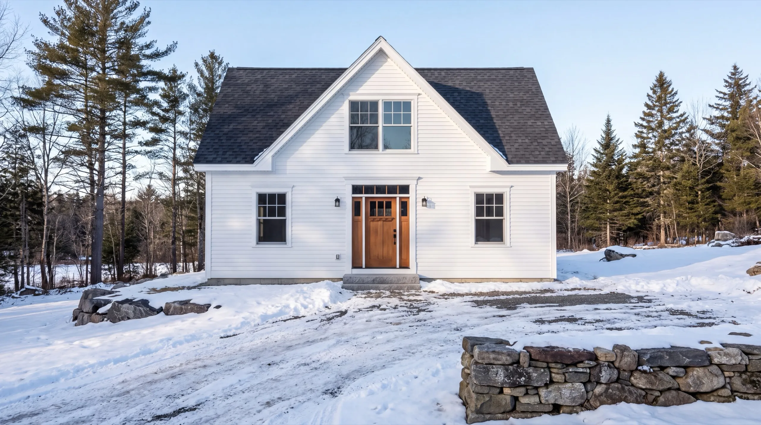 standalone ADU under construction on a Central Maine property