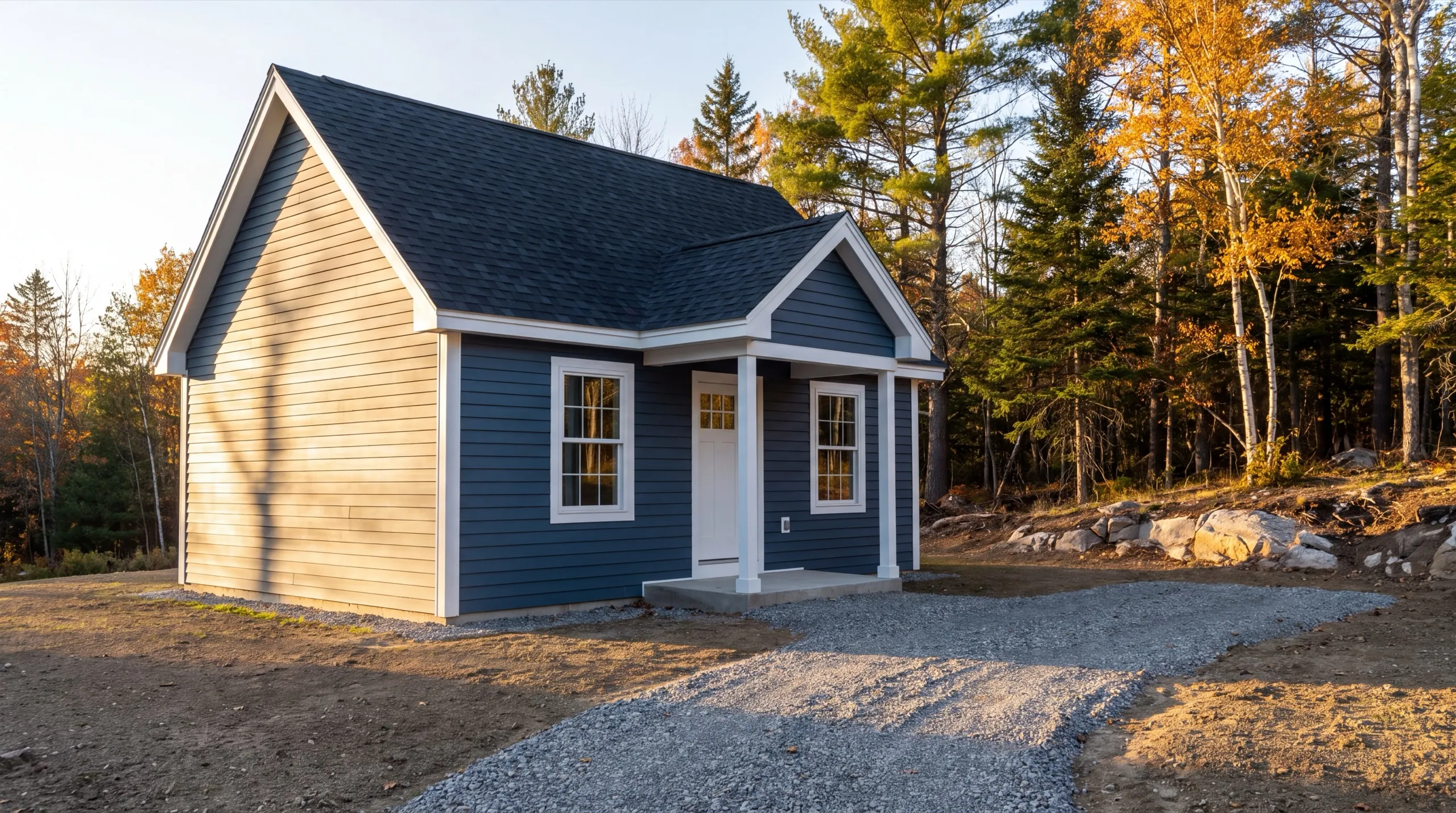 standalone ADU under construction on a West Gardiner property