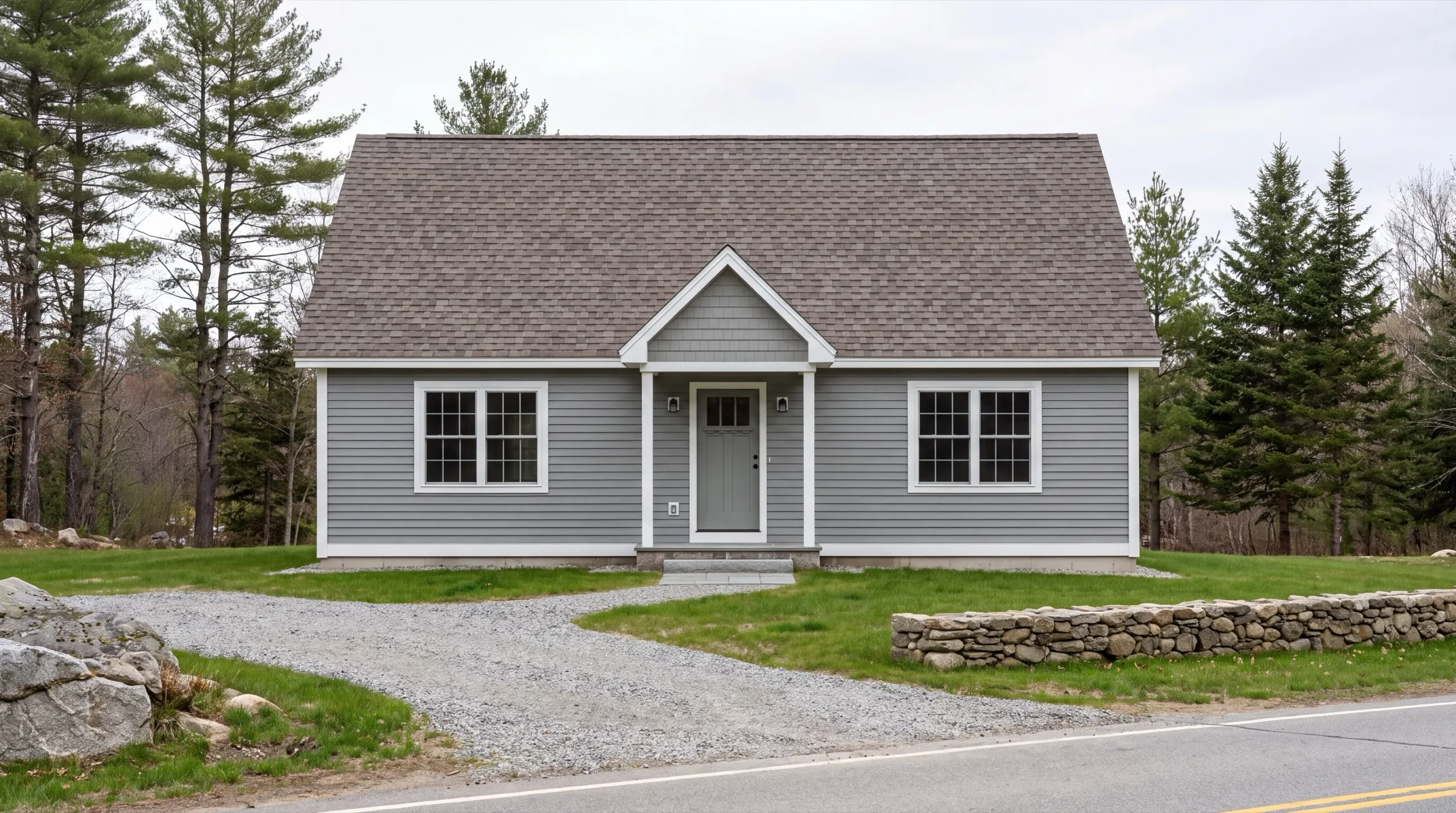 standalone ADU under construction on a Whitefield farm lot