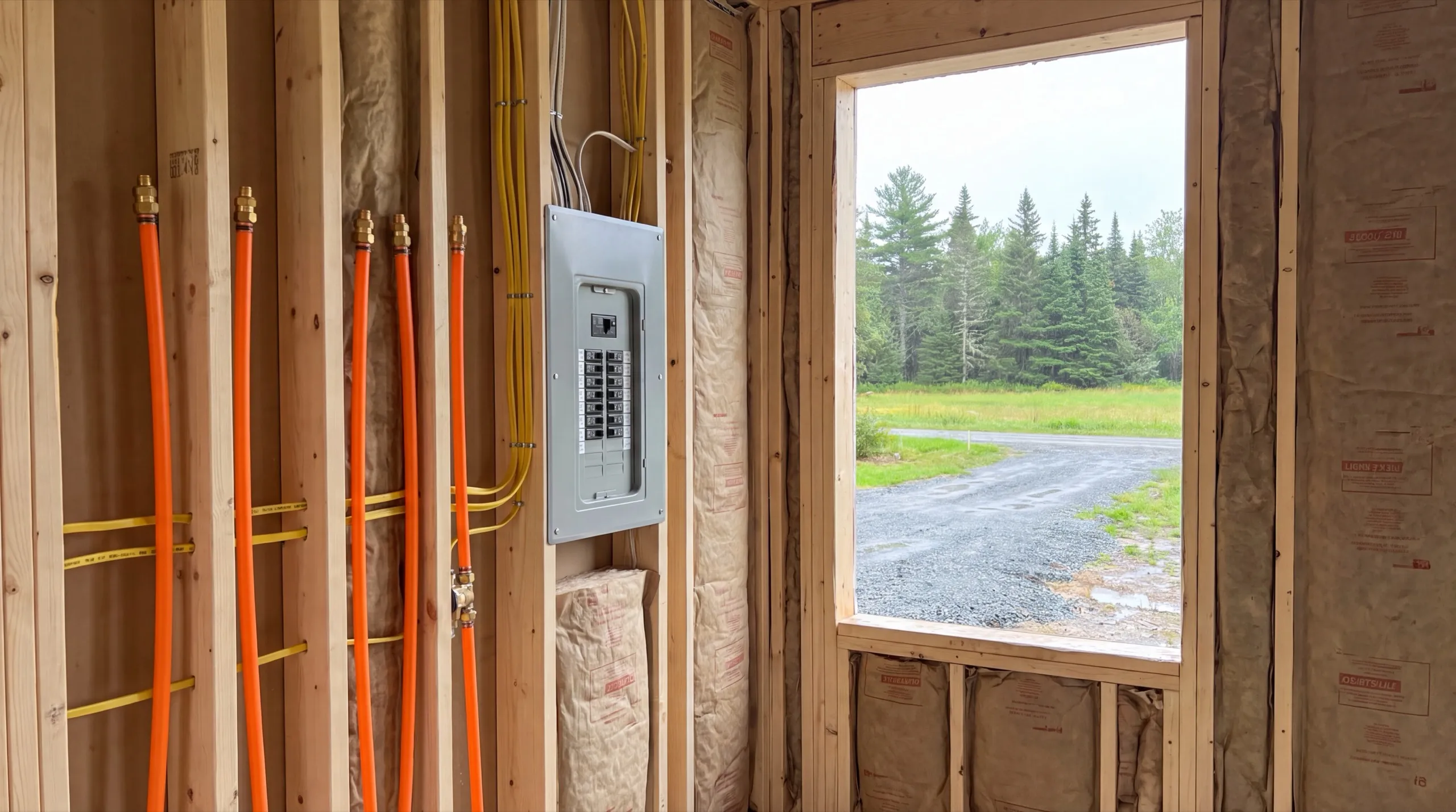 plumbing and electrical rough-in for a Windsor ADU