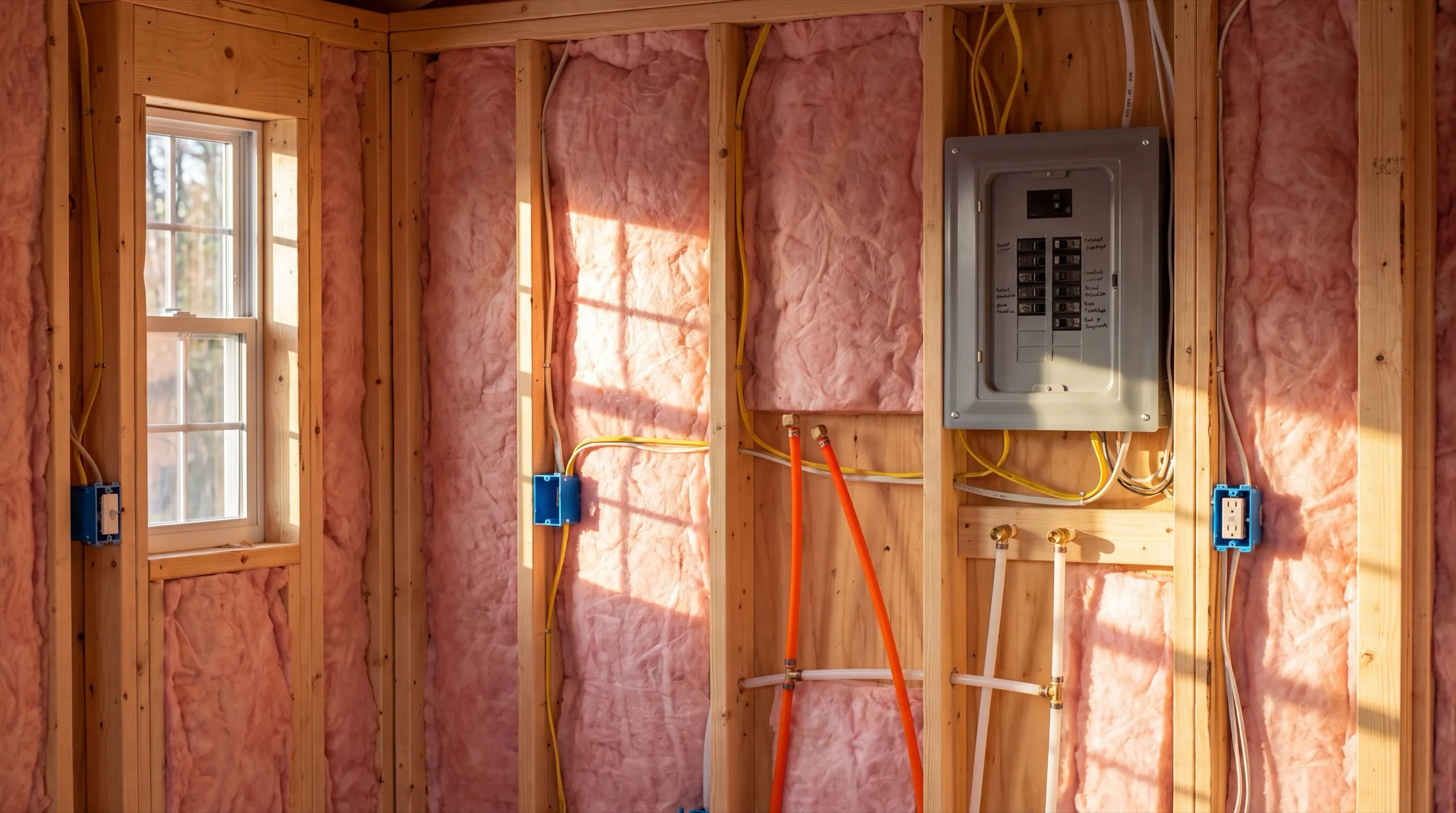 plumbing and electrical rough-in for a Winthrop ADU