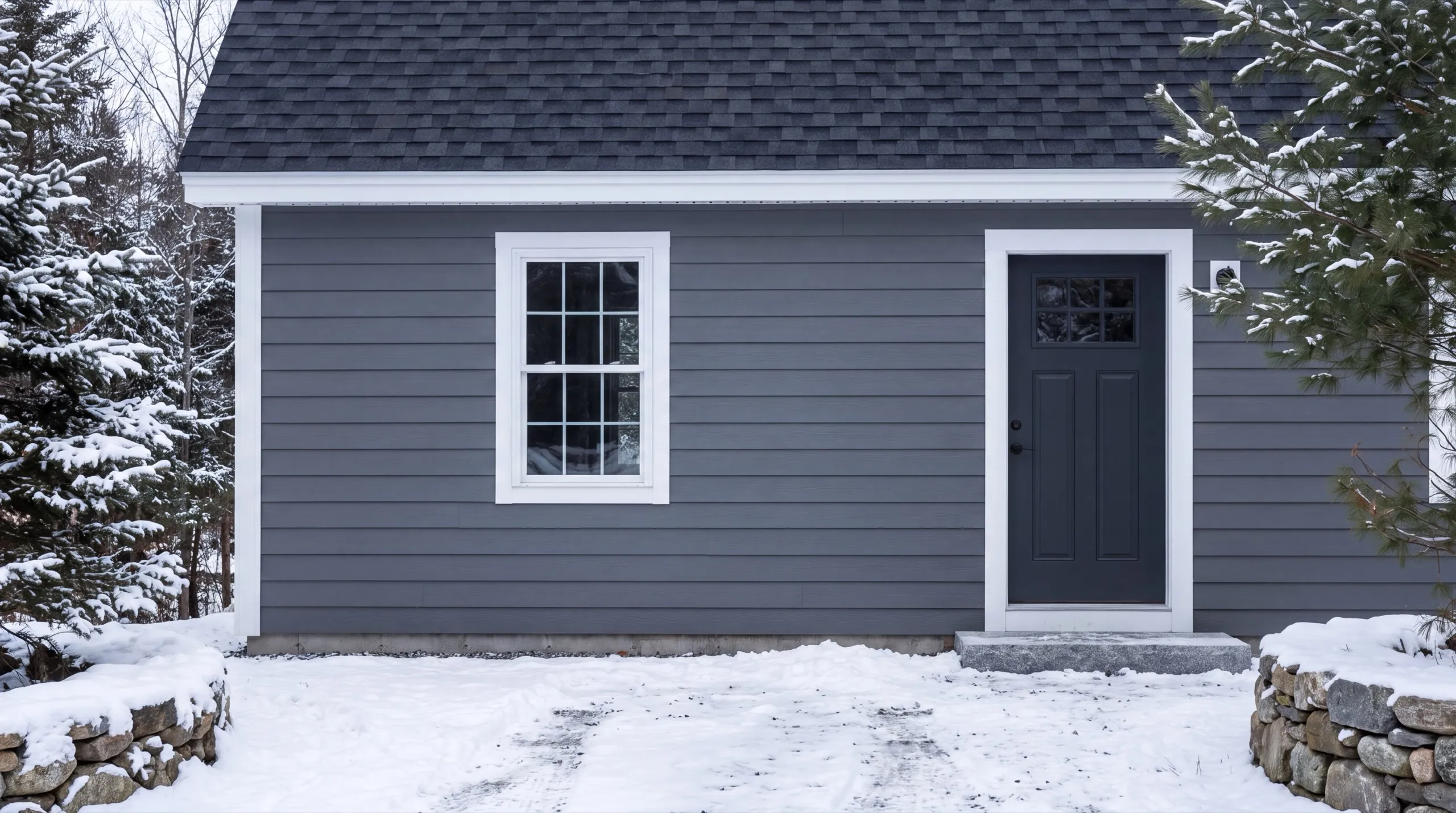 standalone ADU under construction on a Wiscasset property