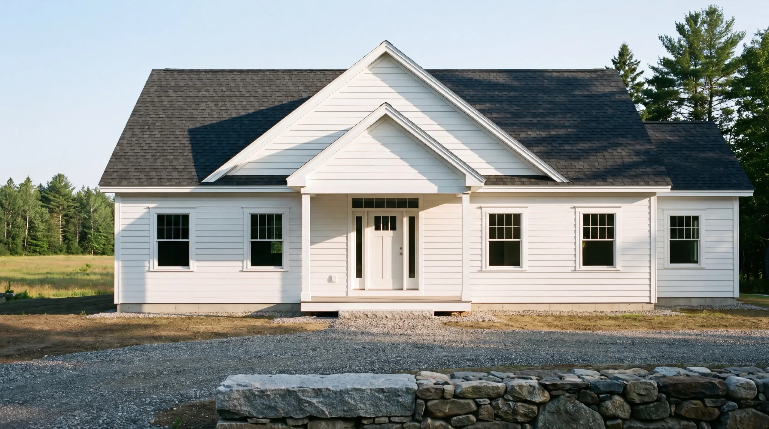 custom home builder in Chelsea, ME framing a new house