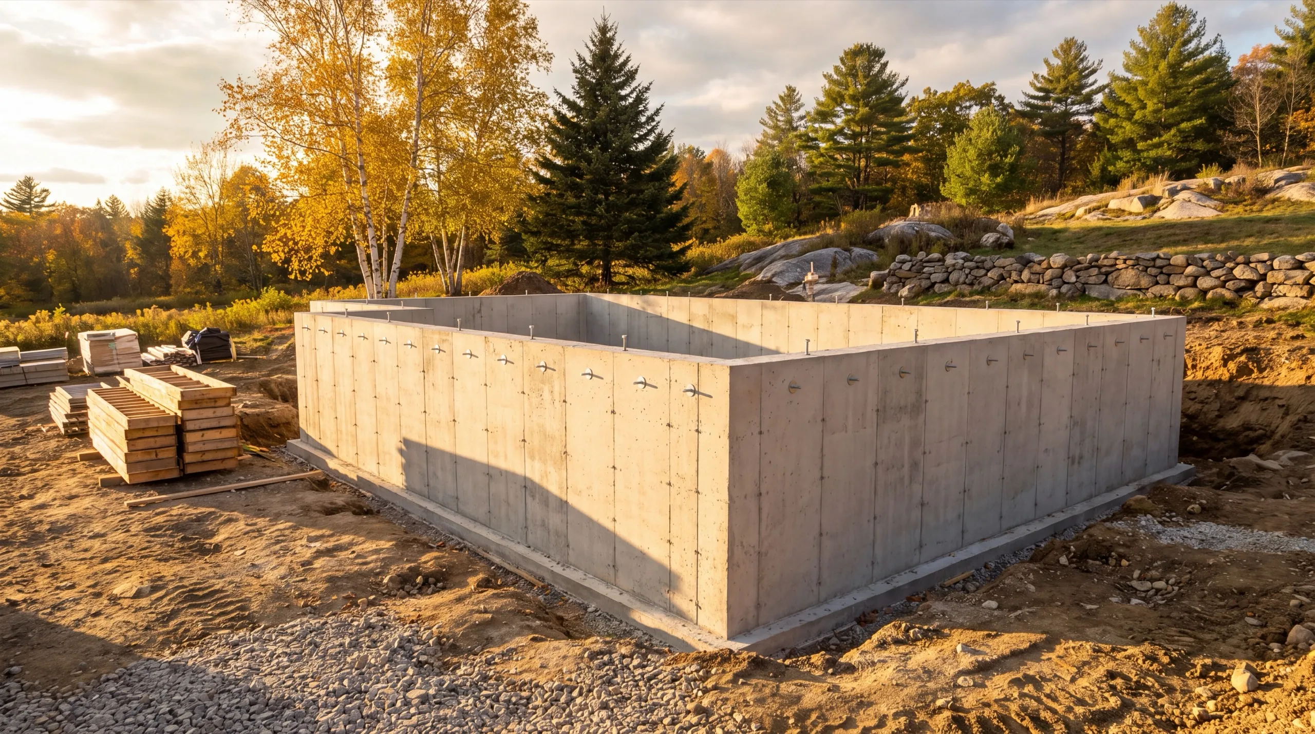 foundation pour for a custom home in Farmingdale