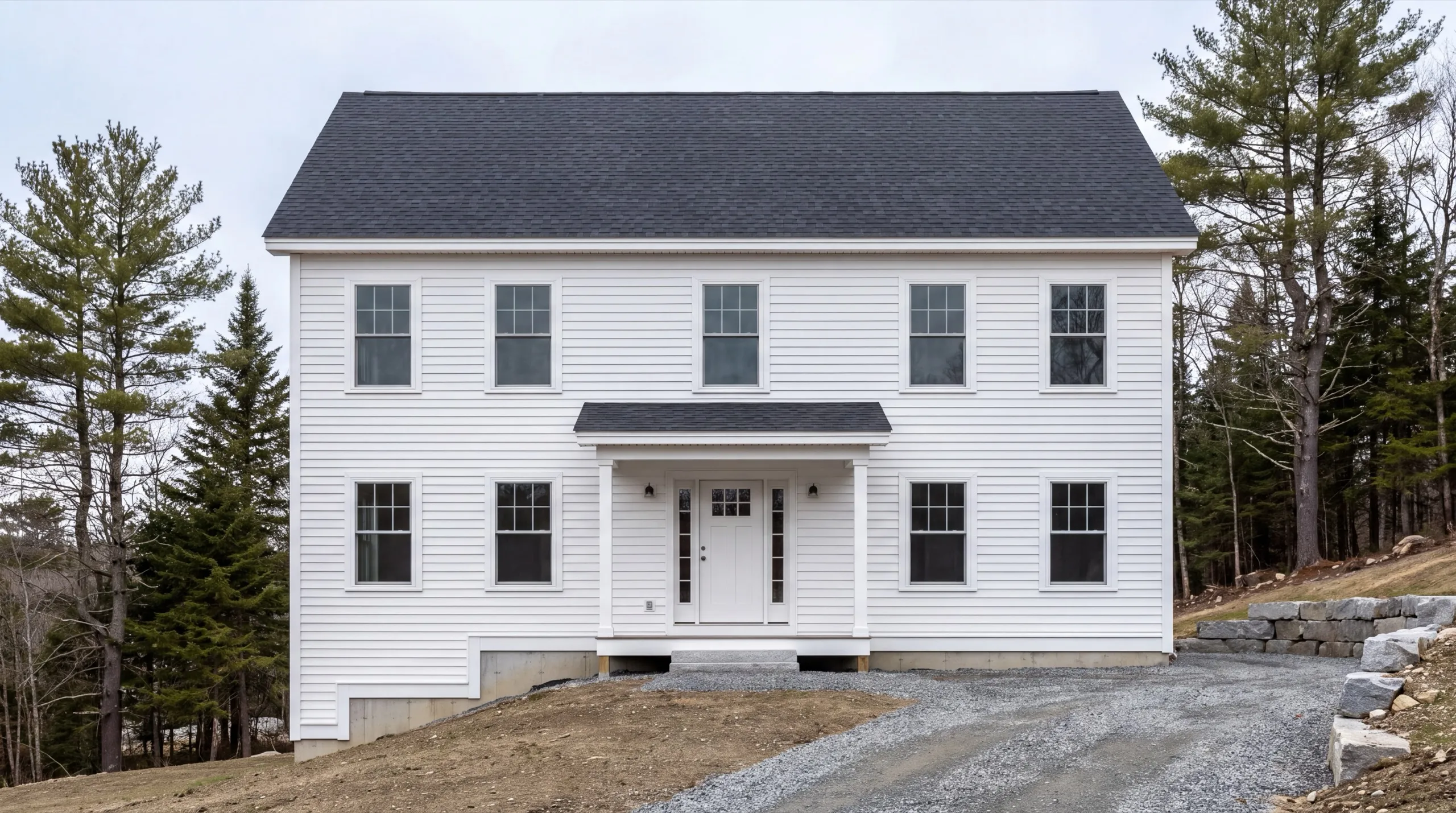 custom home builder in Farmingdale, ME framing a new house