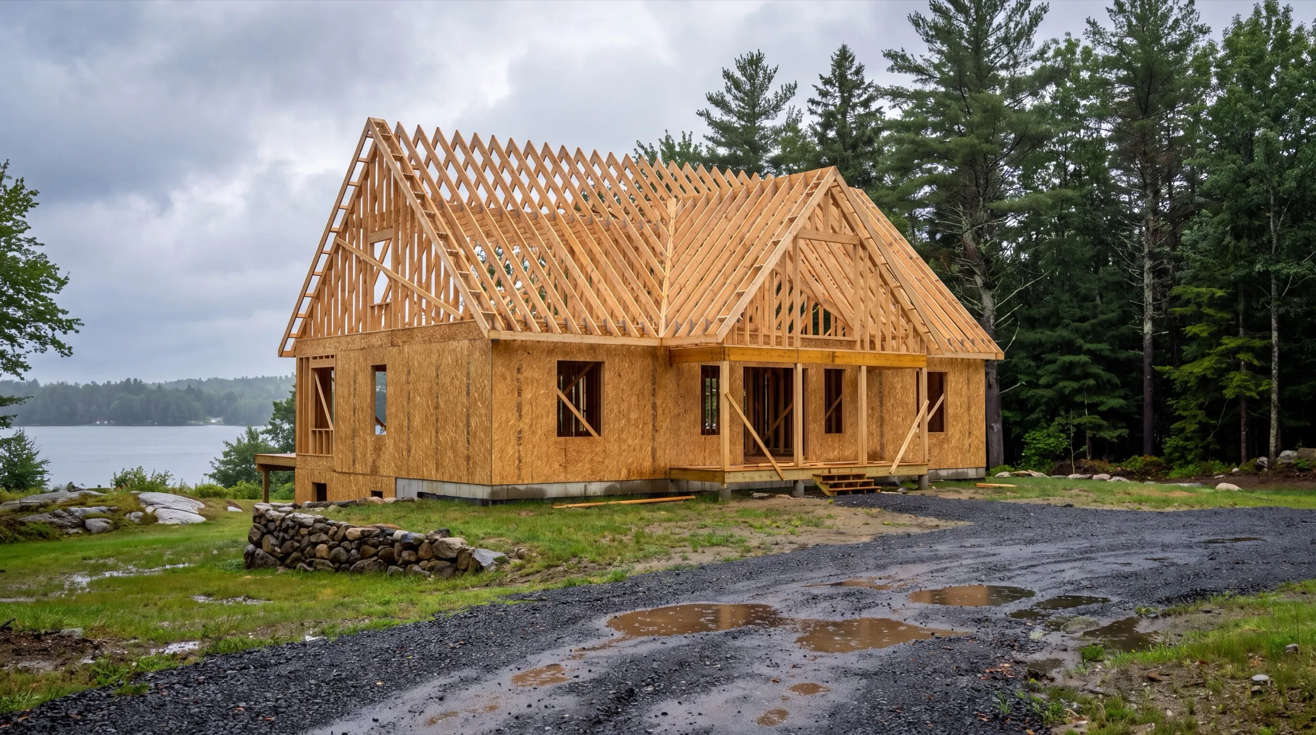 framing crew on a custom home build in Jefferson