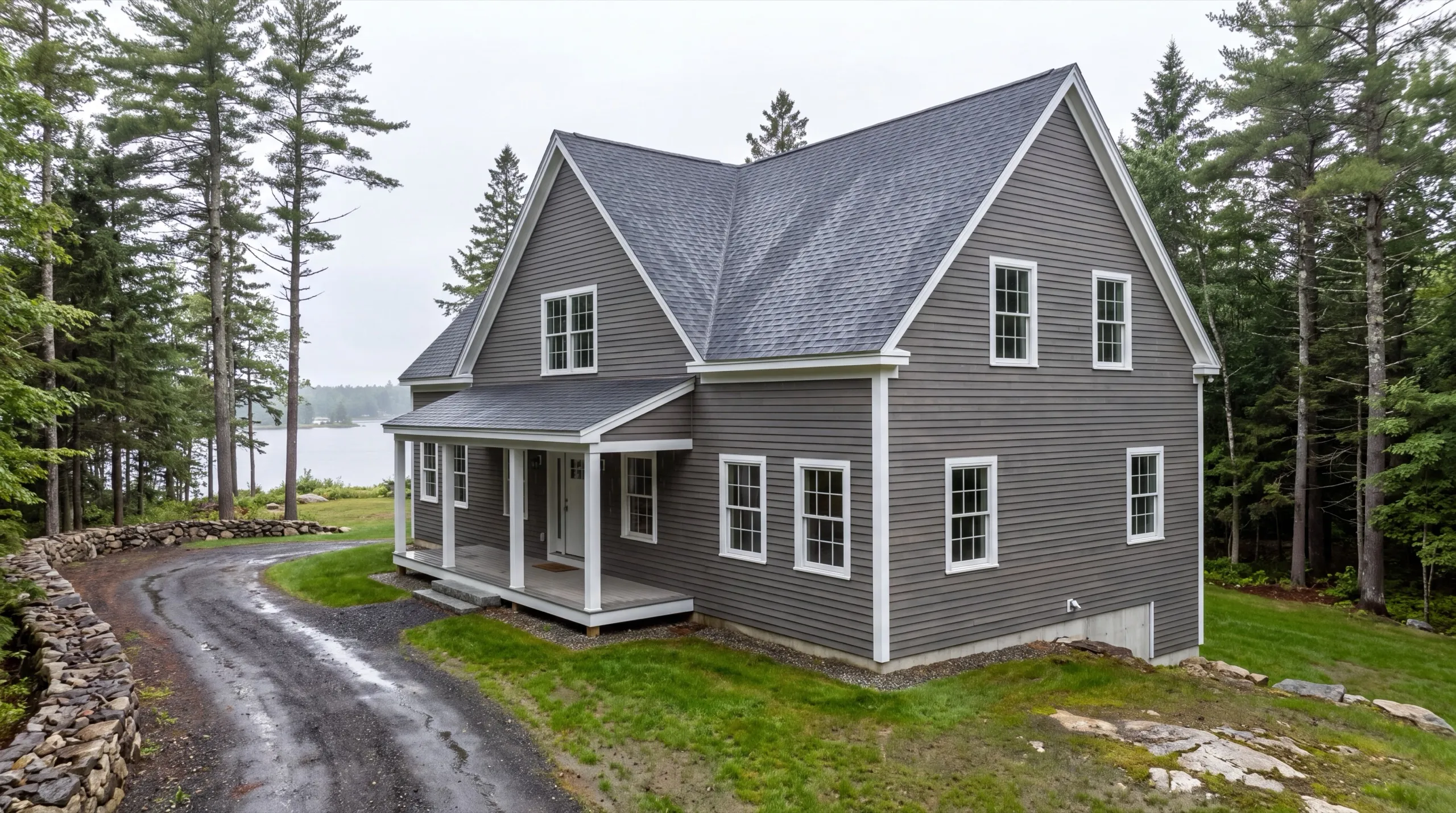 custom home builder in Jefferson, ME framing a new house