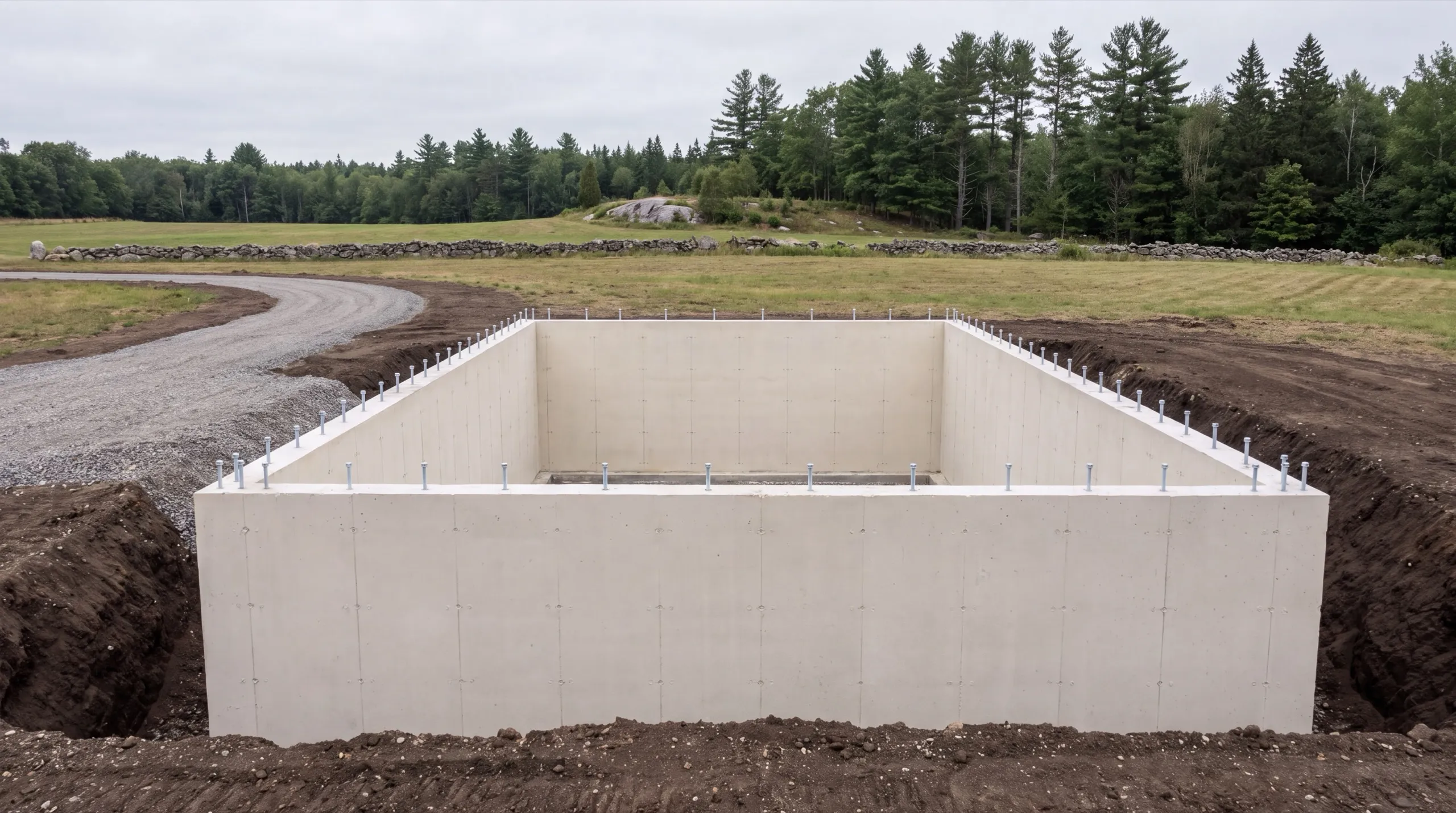 foundation pour for a custom home in Litchfield