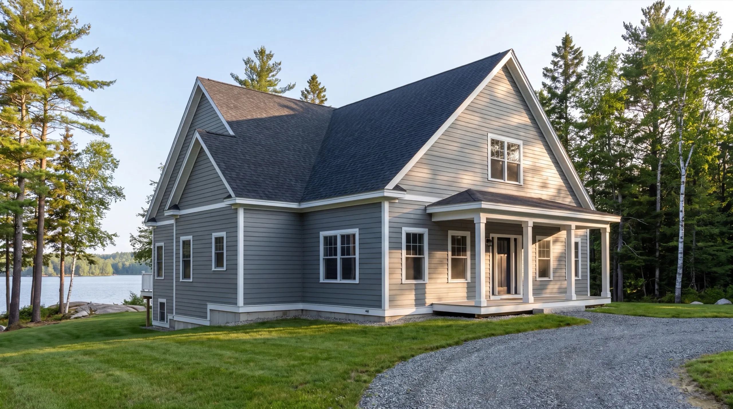 custom home builder in Manchester, ME framing a new house