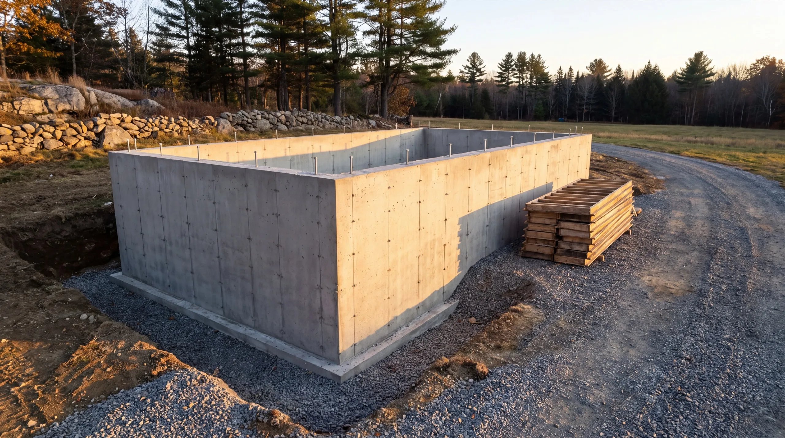 foundation pour for a custom home in Monmouth