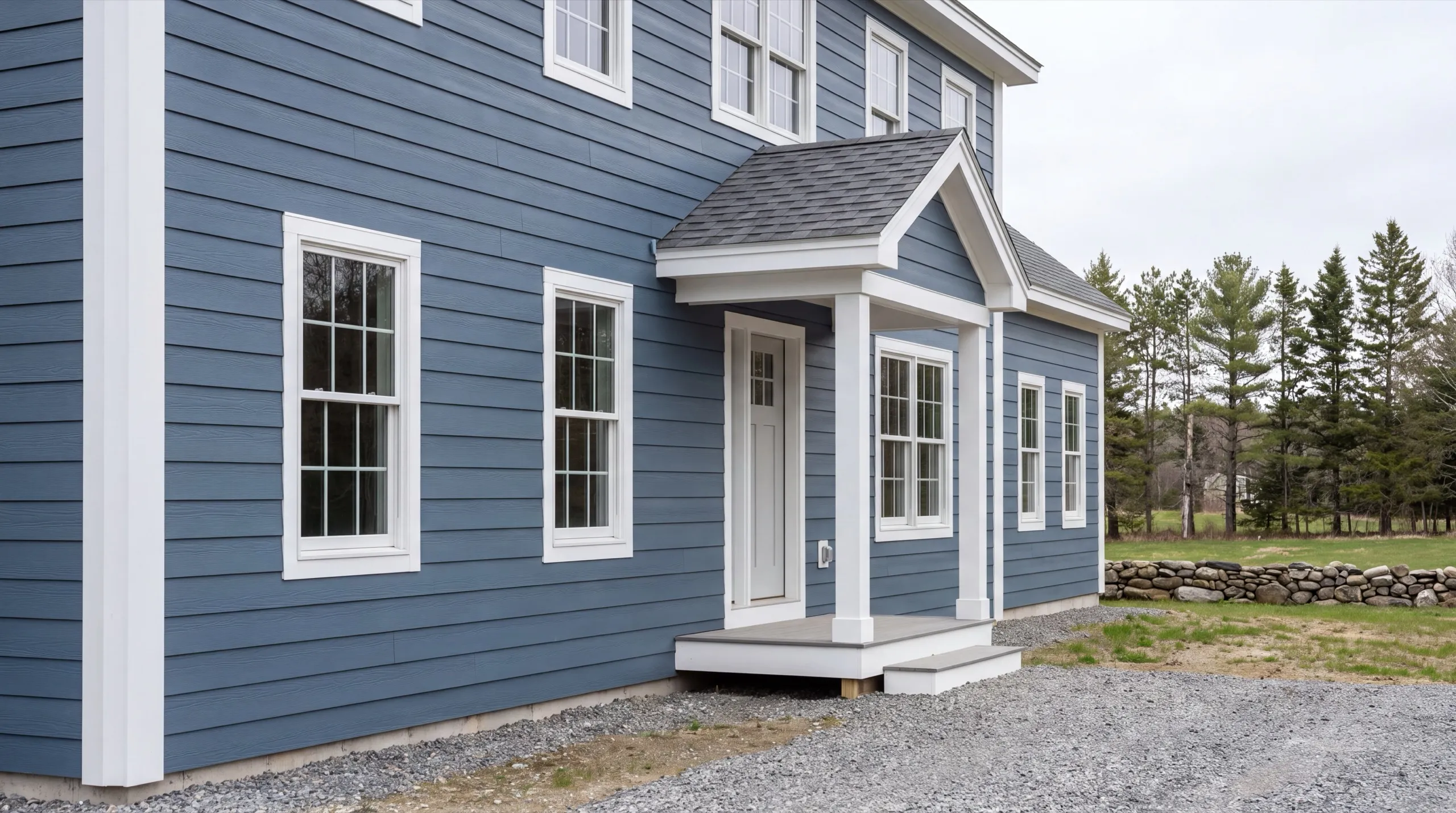 custom home builder in Monmouth, ME framing a new house