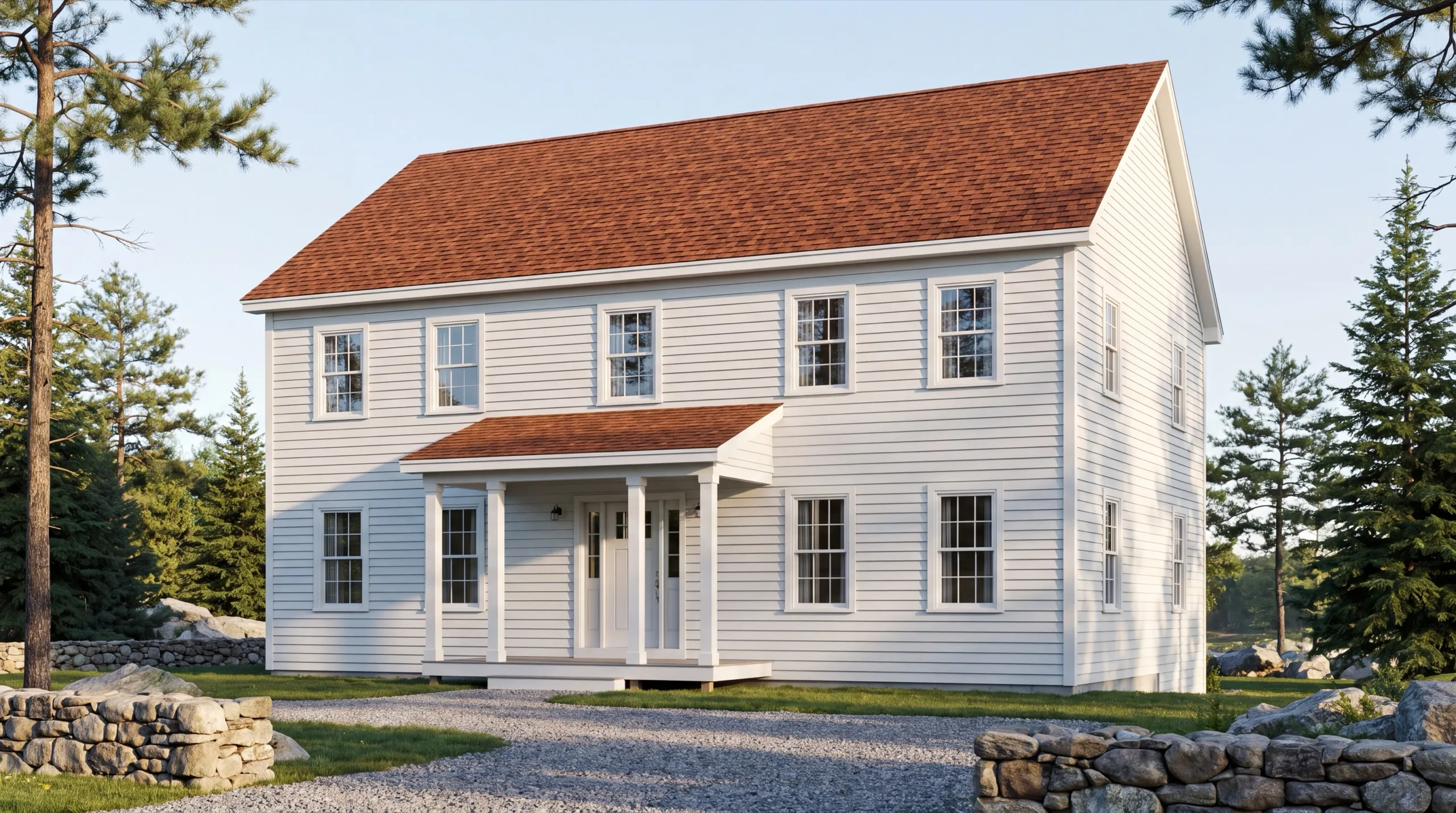 custom home builder in Pittston, ME framing a new house