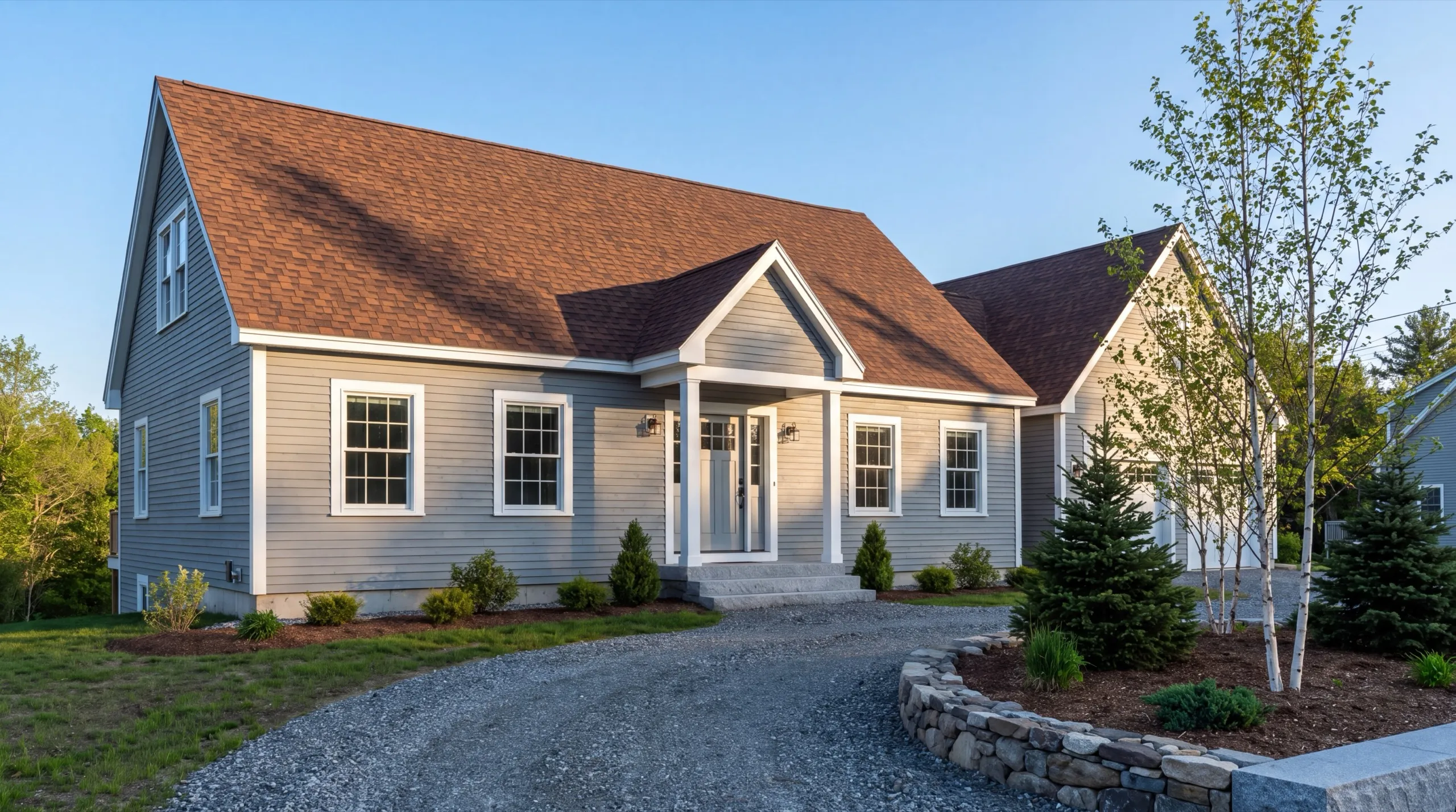 finished custom home exterior in Randolph
