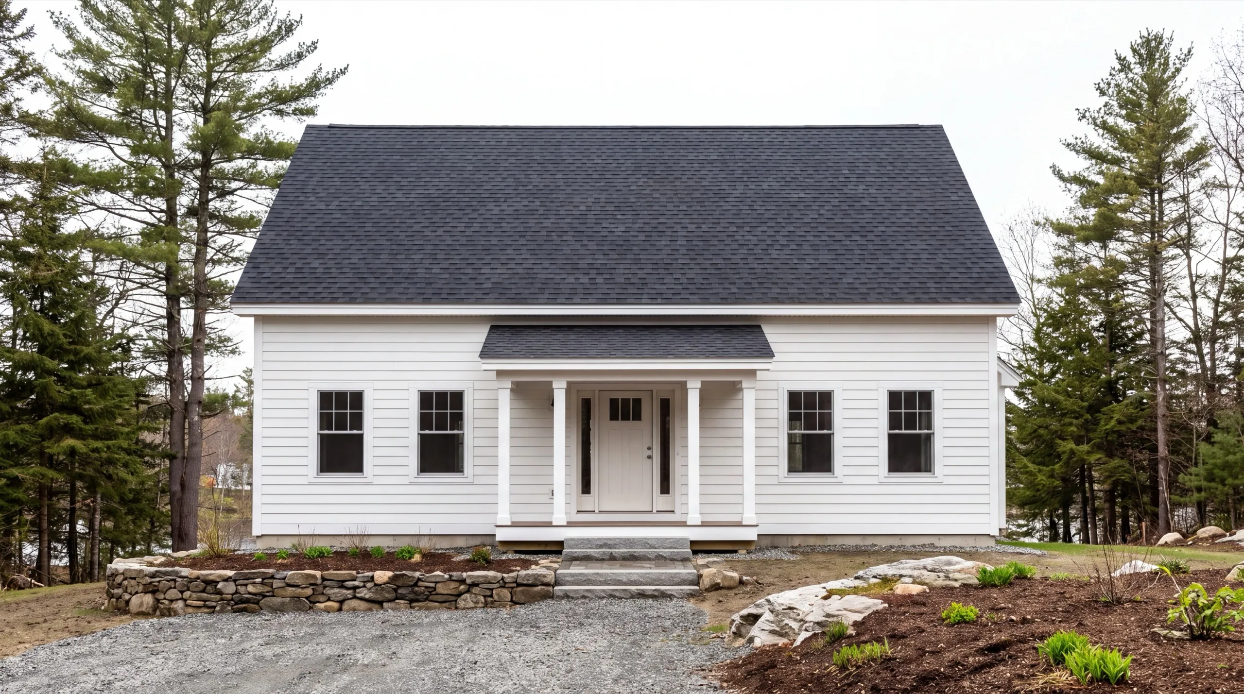 custom home builder in Randolph, ME framing a new house