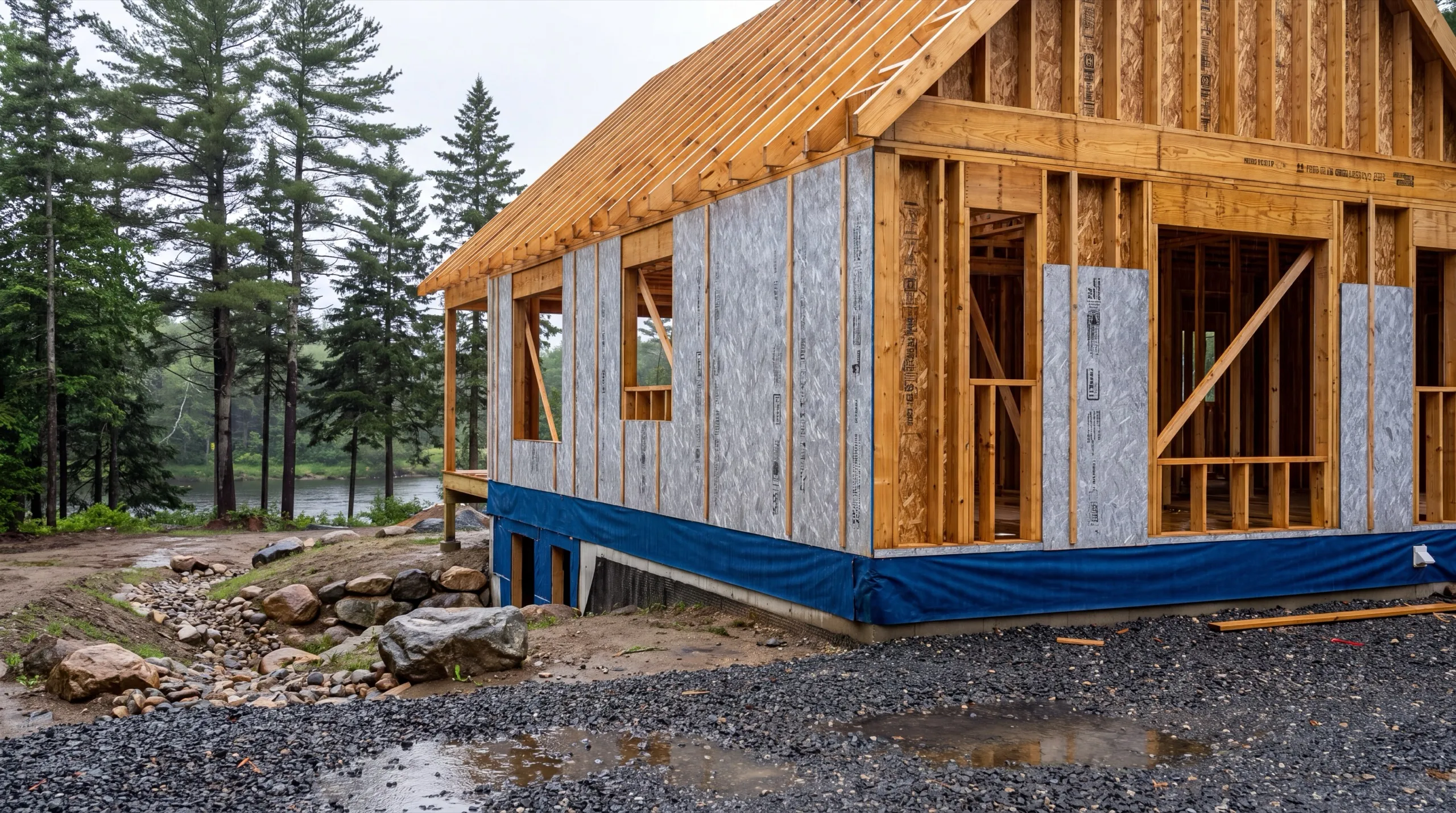 framing crew on a custom home build in Richmond
