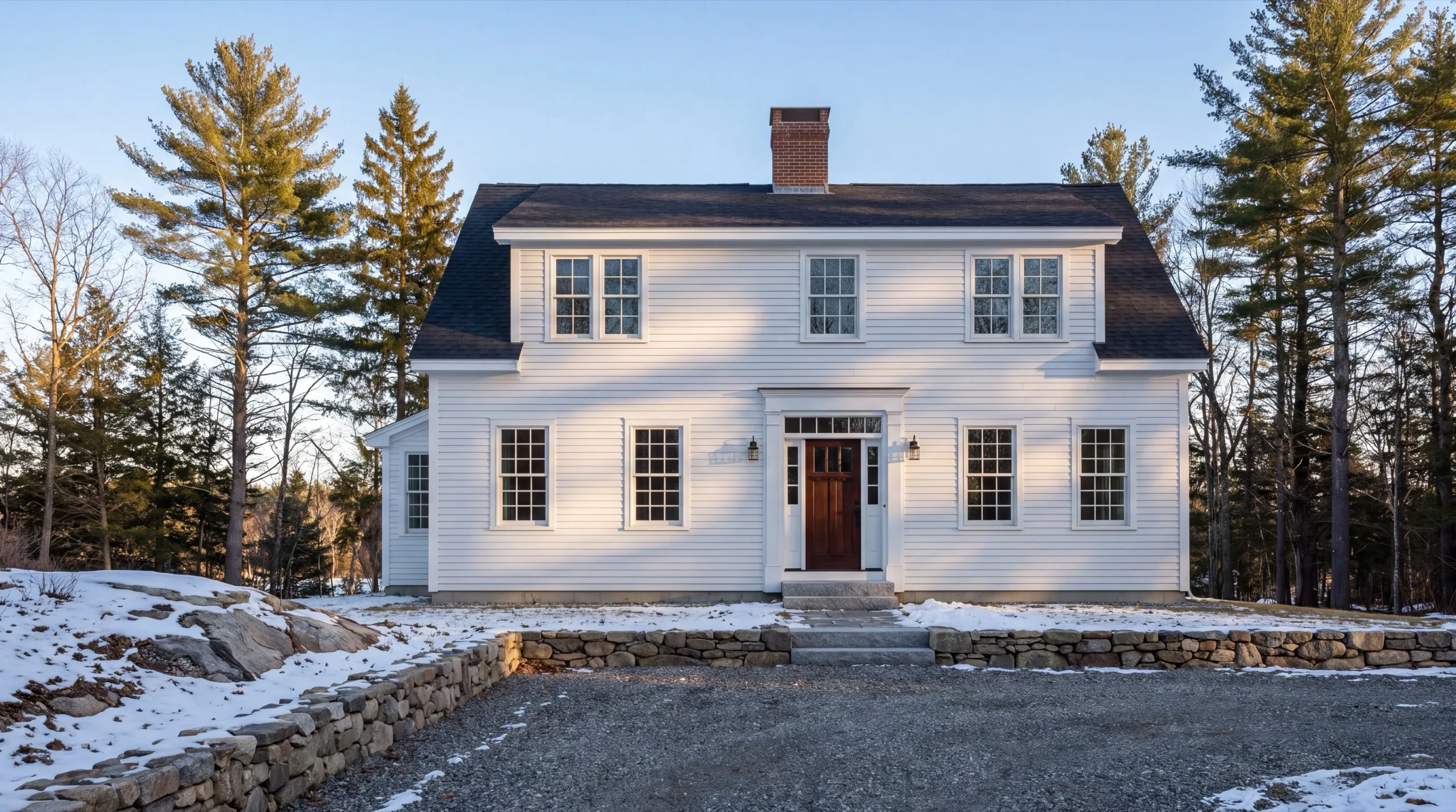 finished exterior siding on a Central Maine custom home