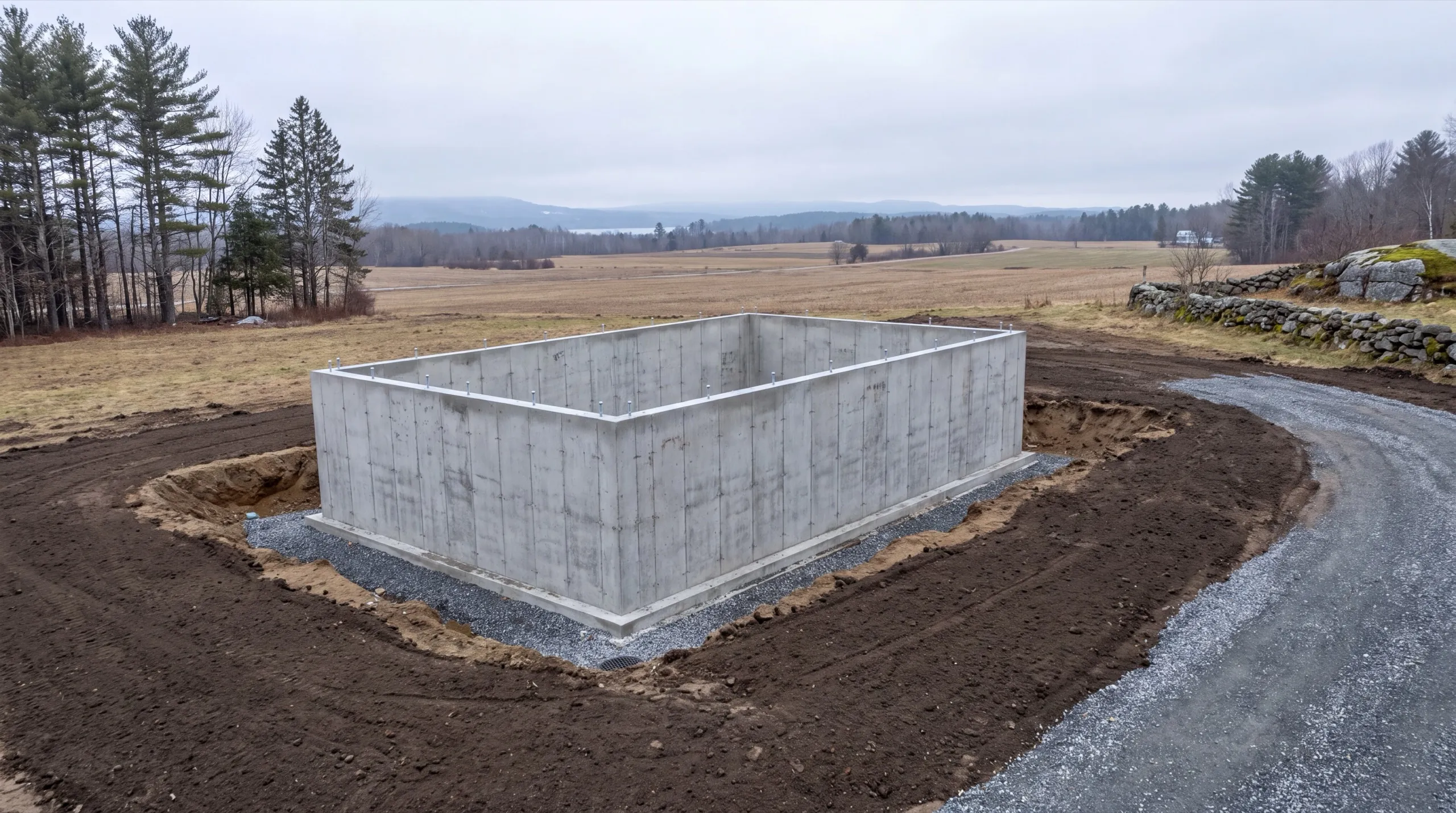 foundation pour for a custom home in Sidney