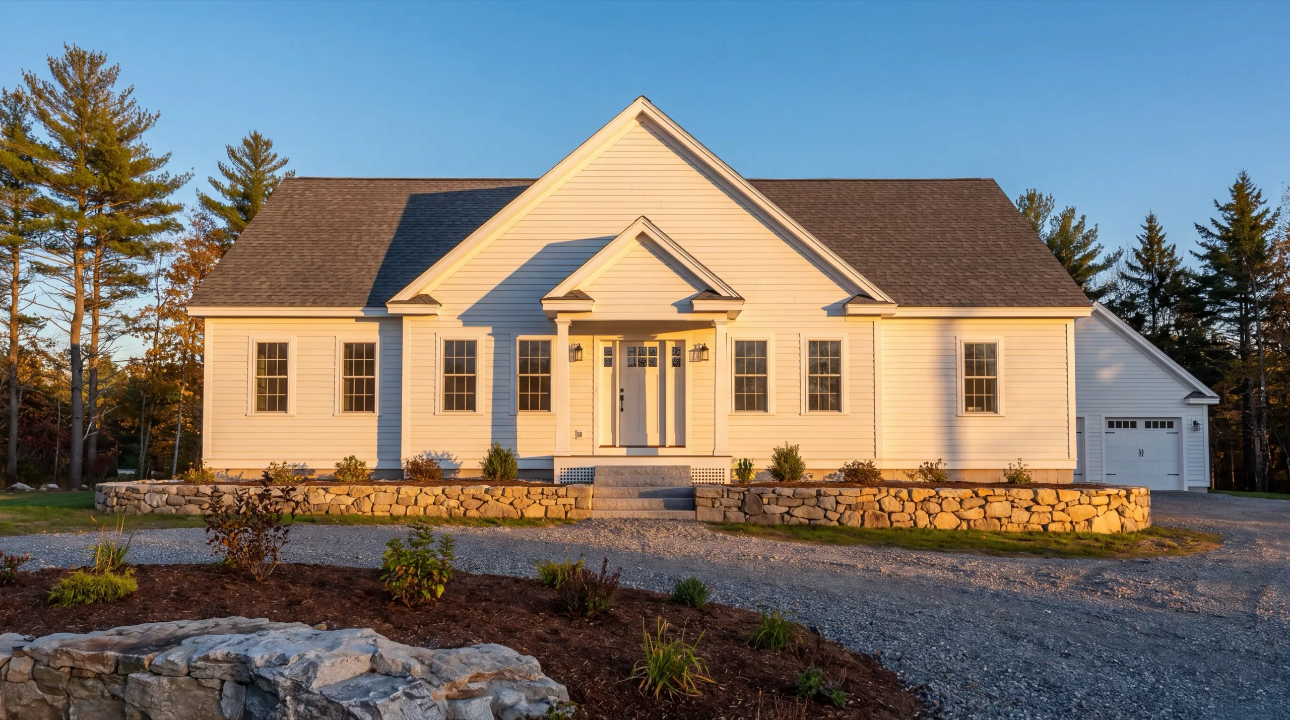 finished custom home exterior in Vassalboro