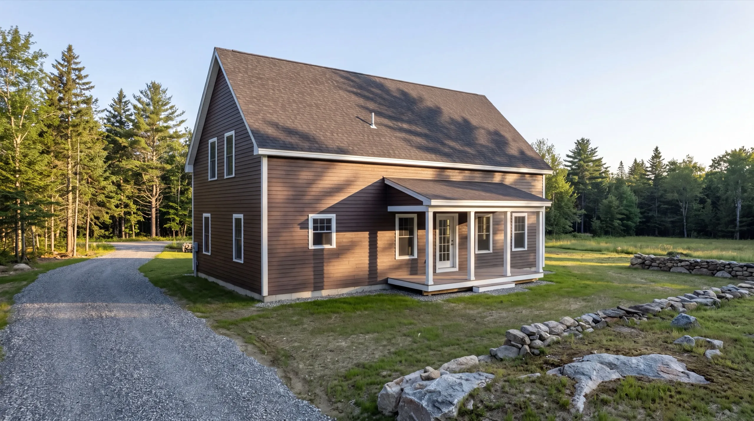 custom home builder in Vassalboro, ME framing a new house