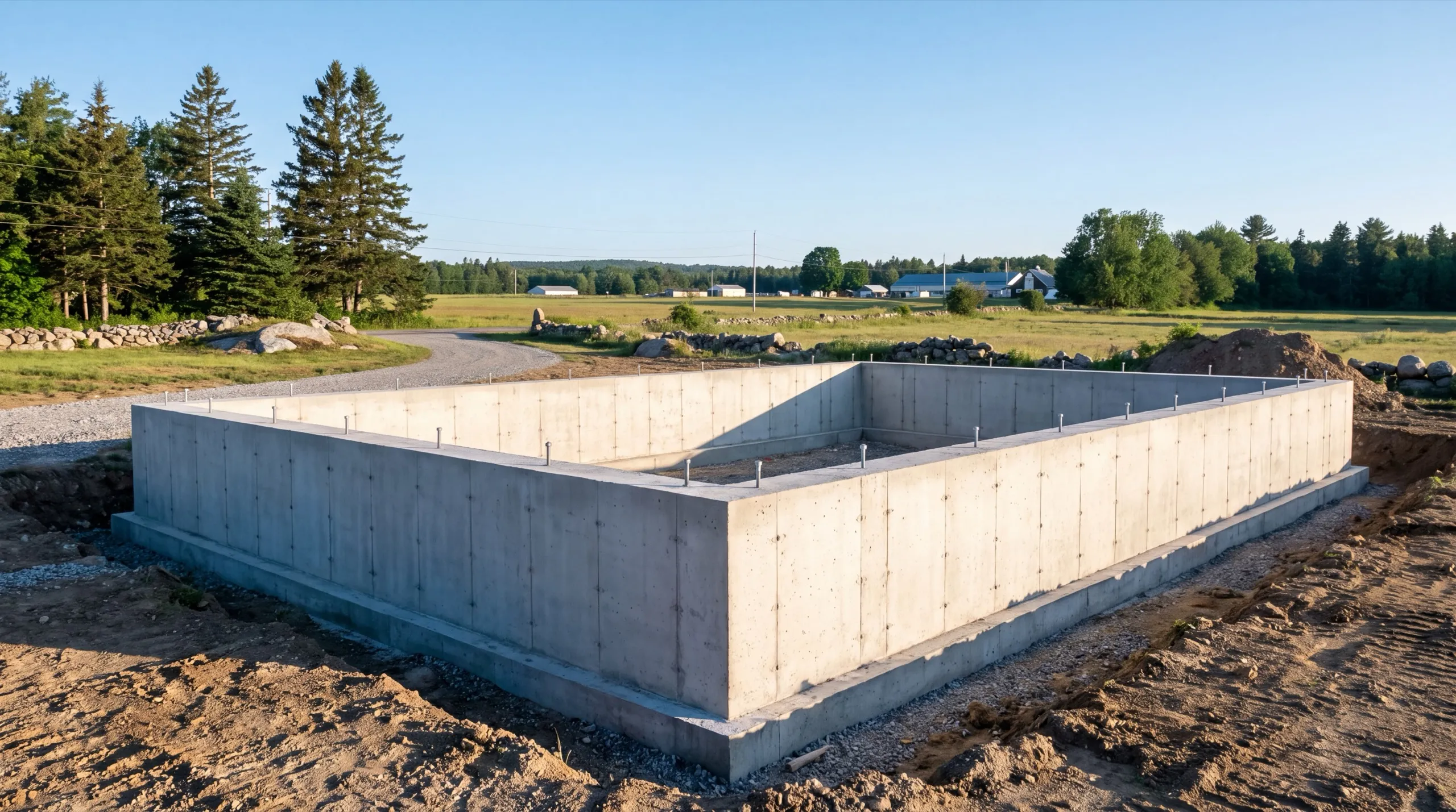 foundation pour for a custom home in Windsor