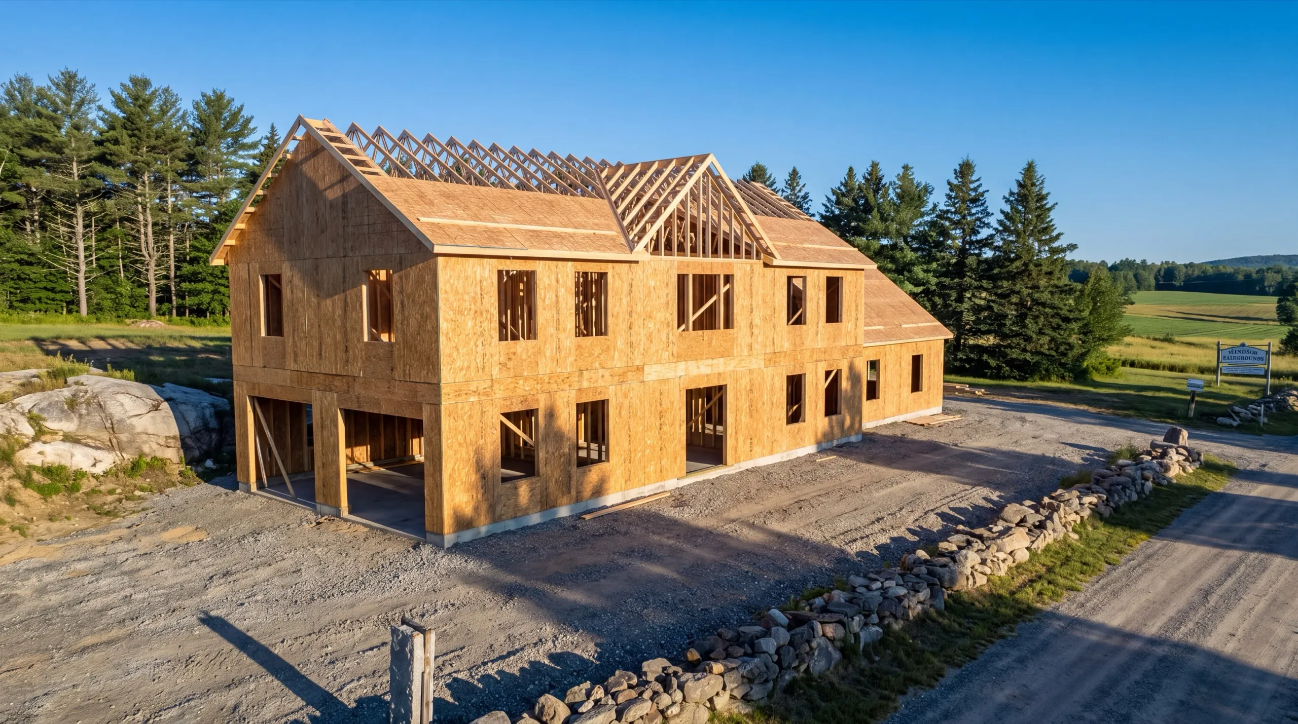 framing crew on a custom home build in Windsor