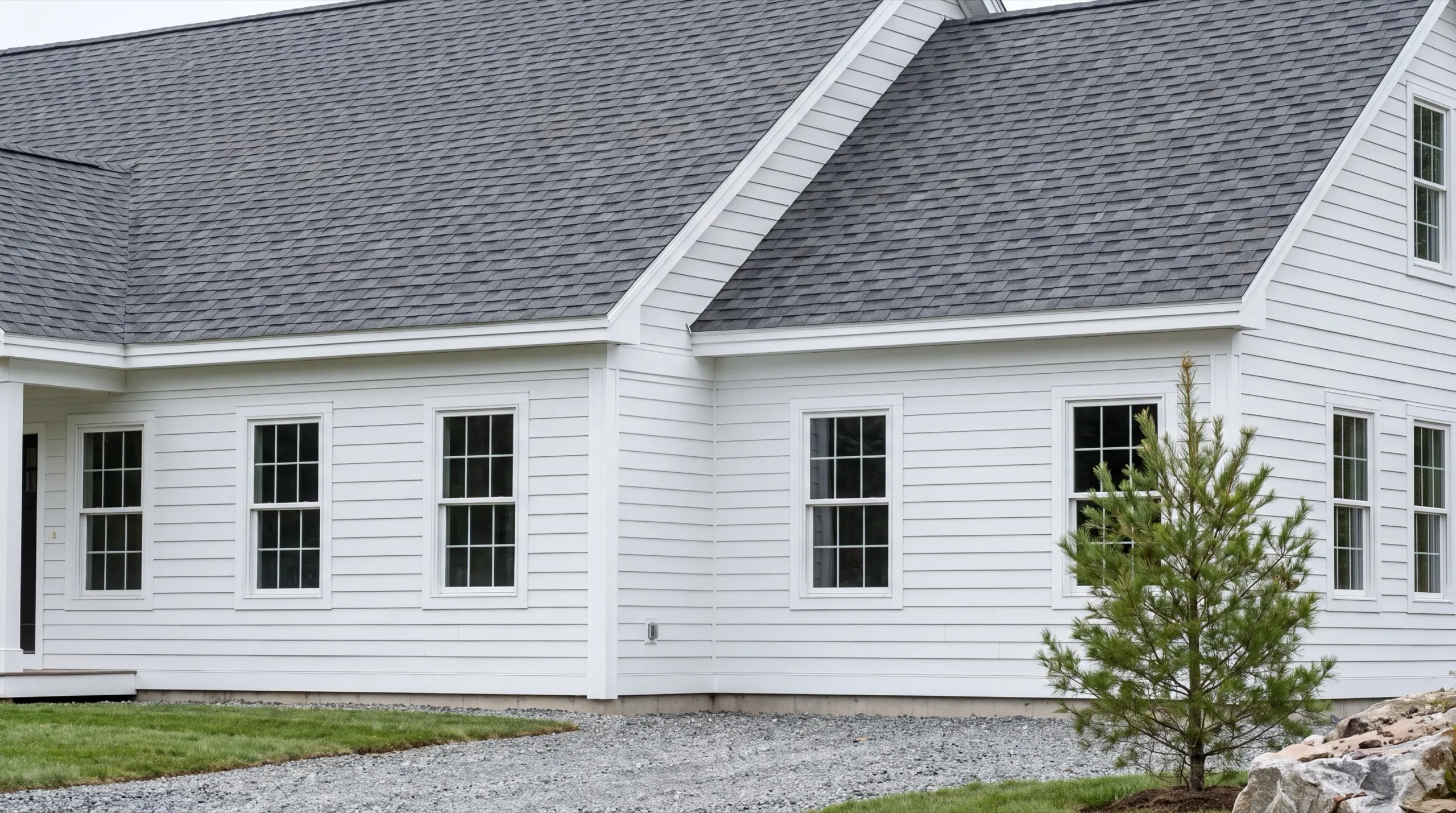 finished custom home exterior in Wiscasset