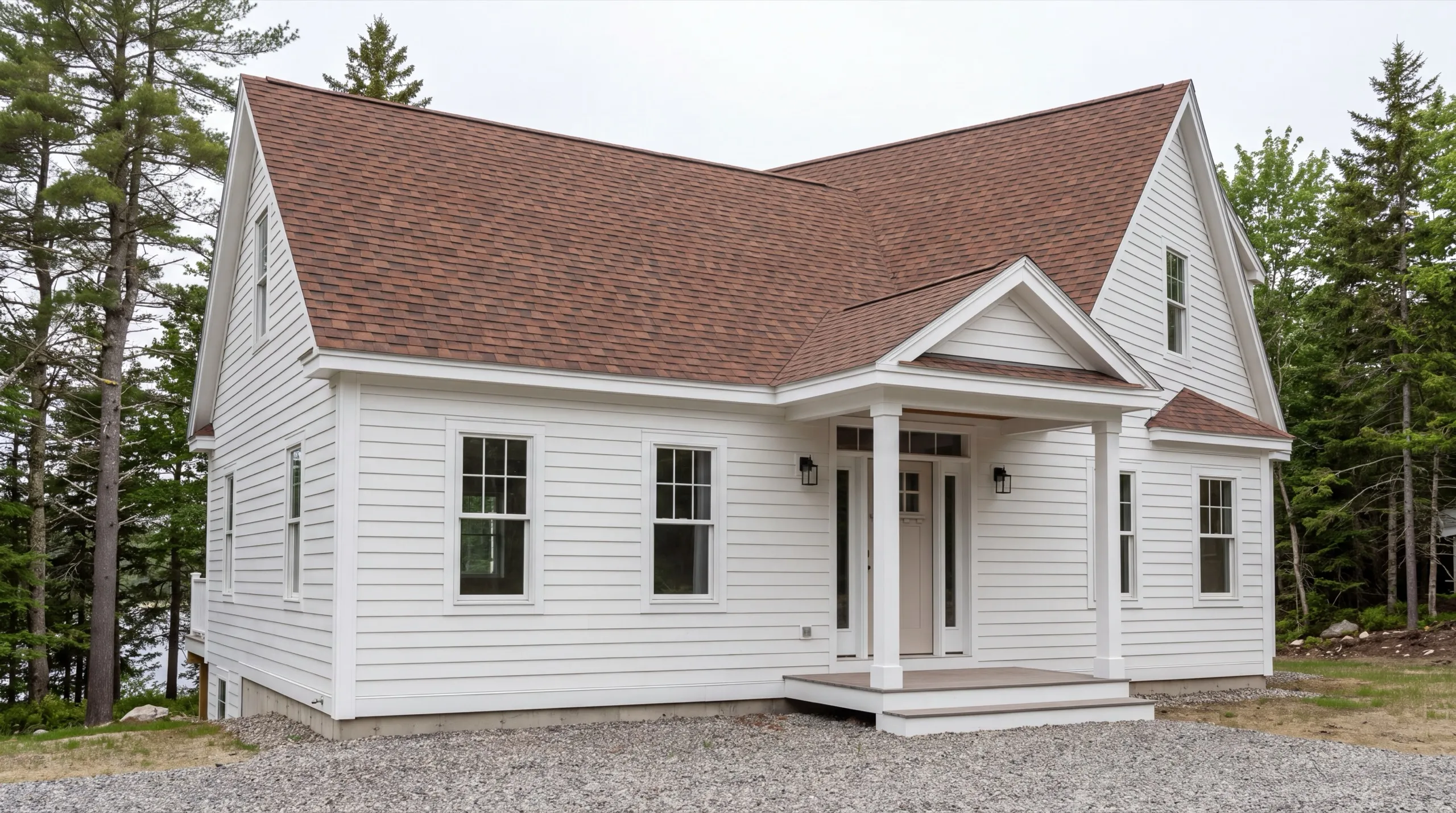 custom home builder in Wiscasset, ME framing a new house
