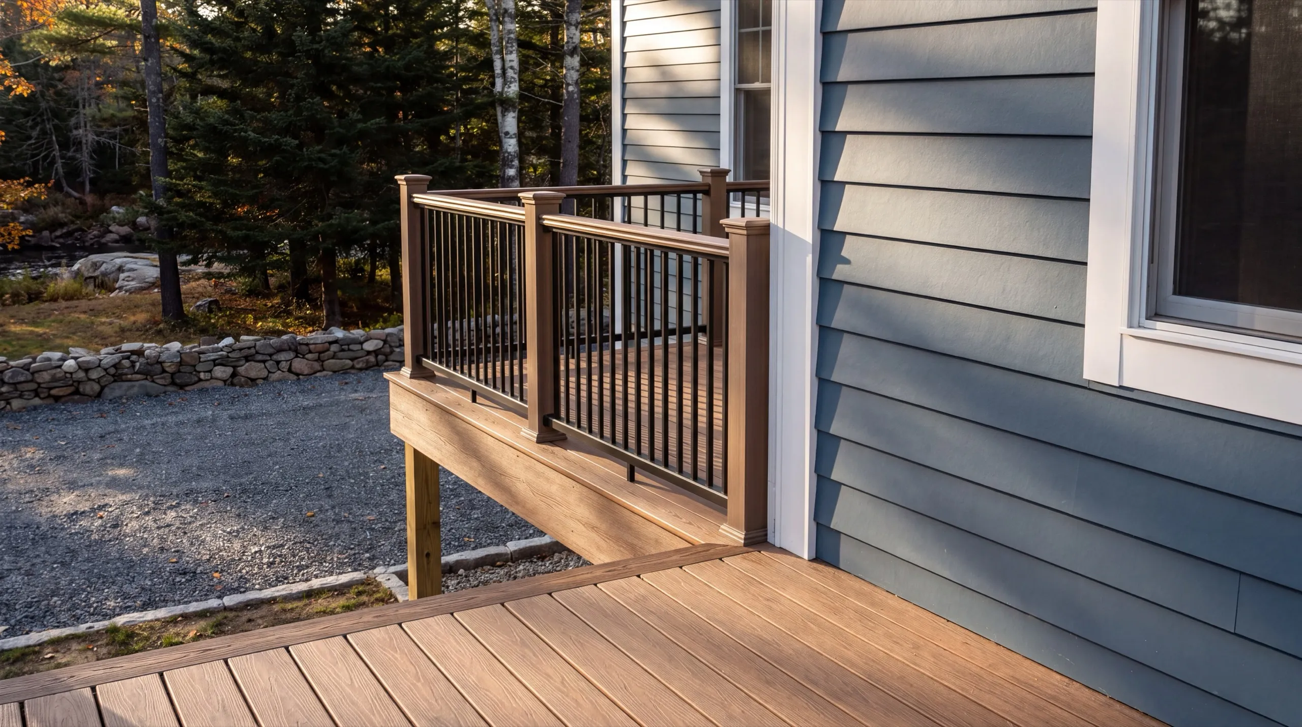 deck contractor in Augusta, ME building a composite deck