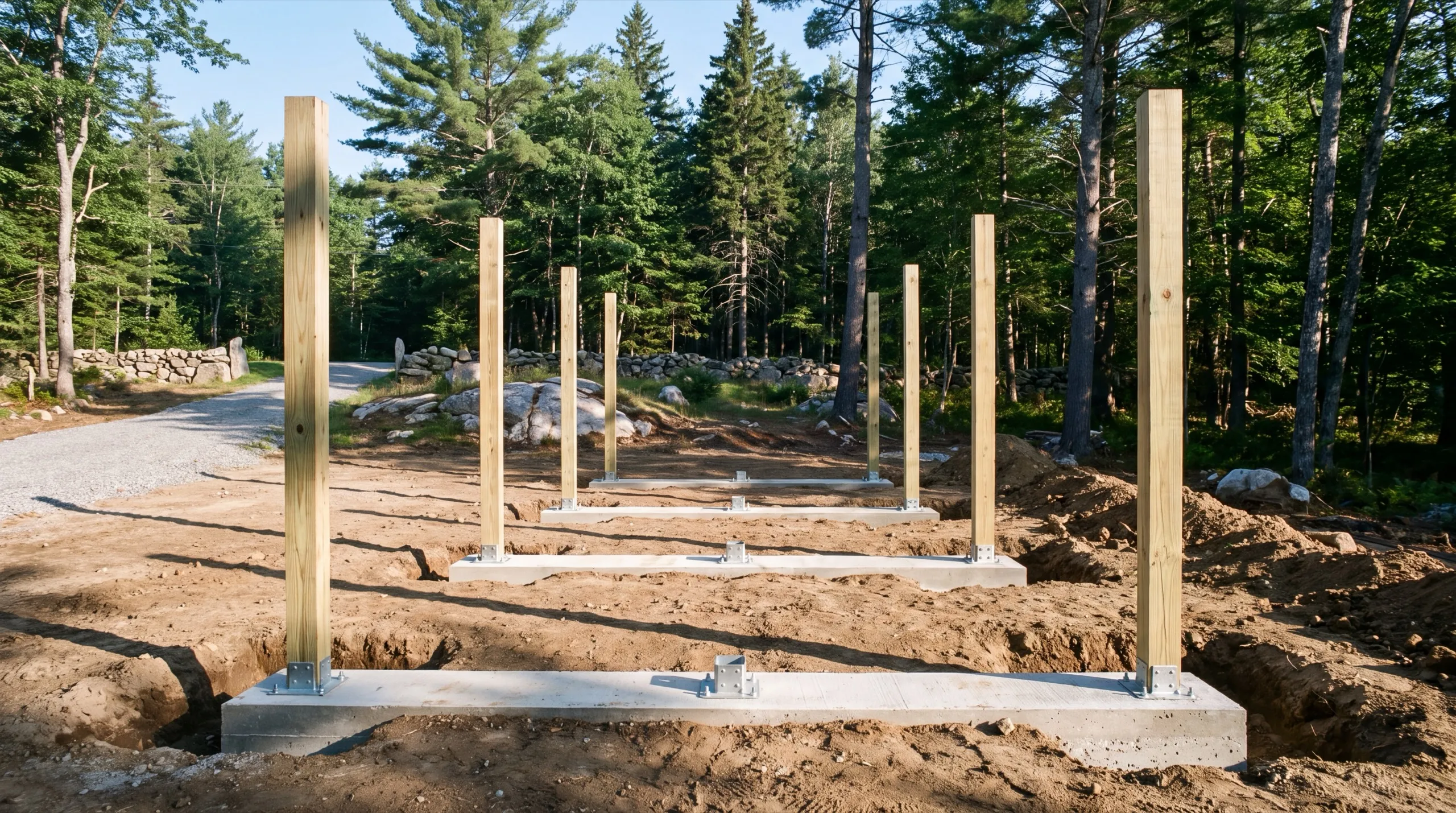 deck footing and post installation in Dresden