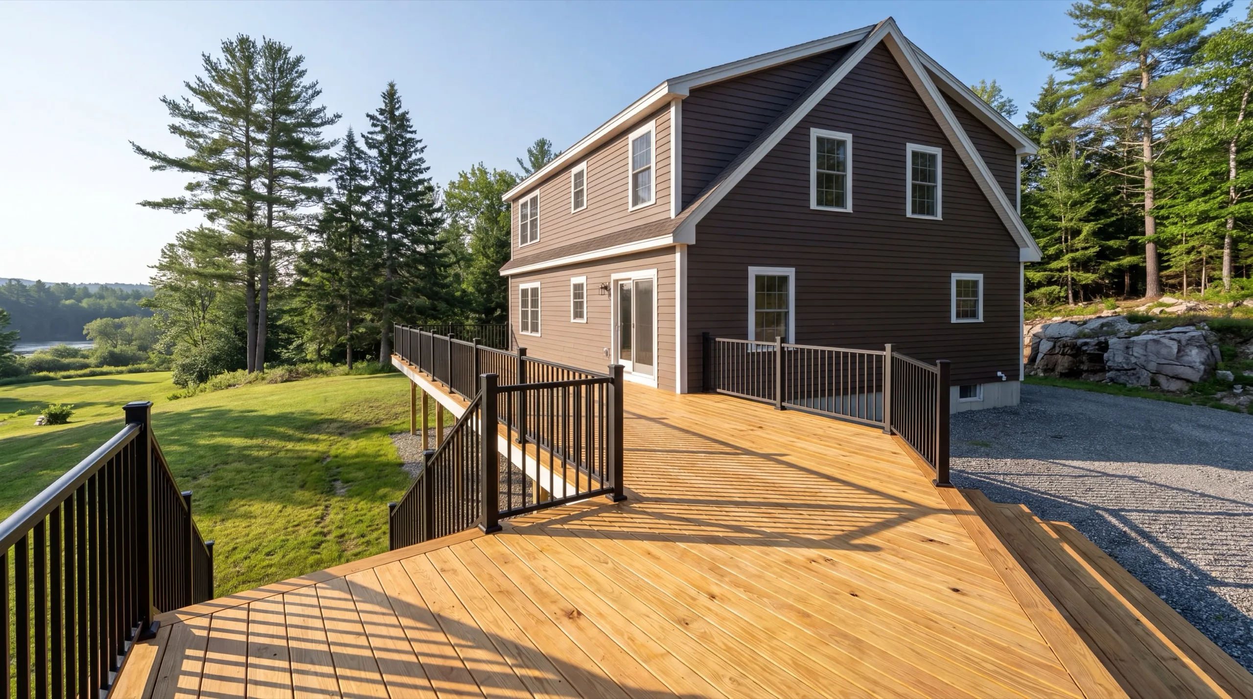 finished deck exterior on a Farmingdale home