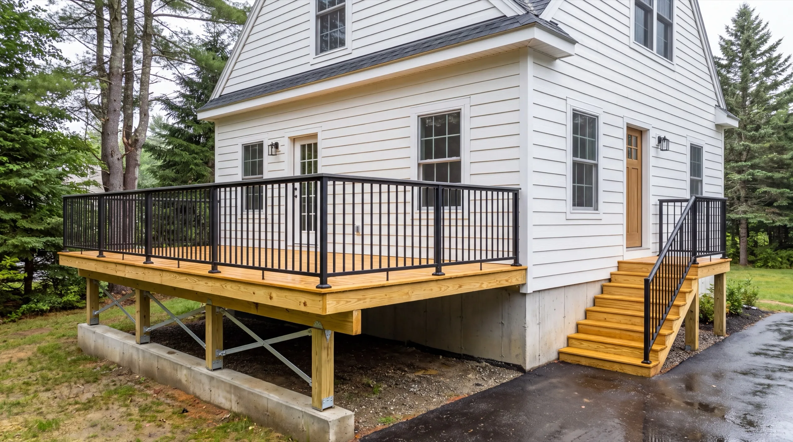 deck contractor in Gardiner, ME building a composite deck