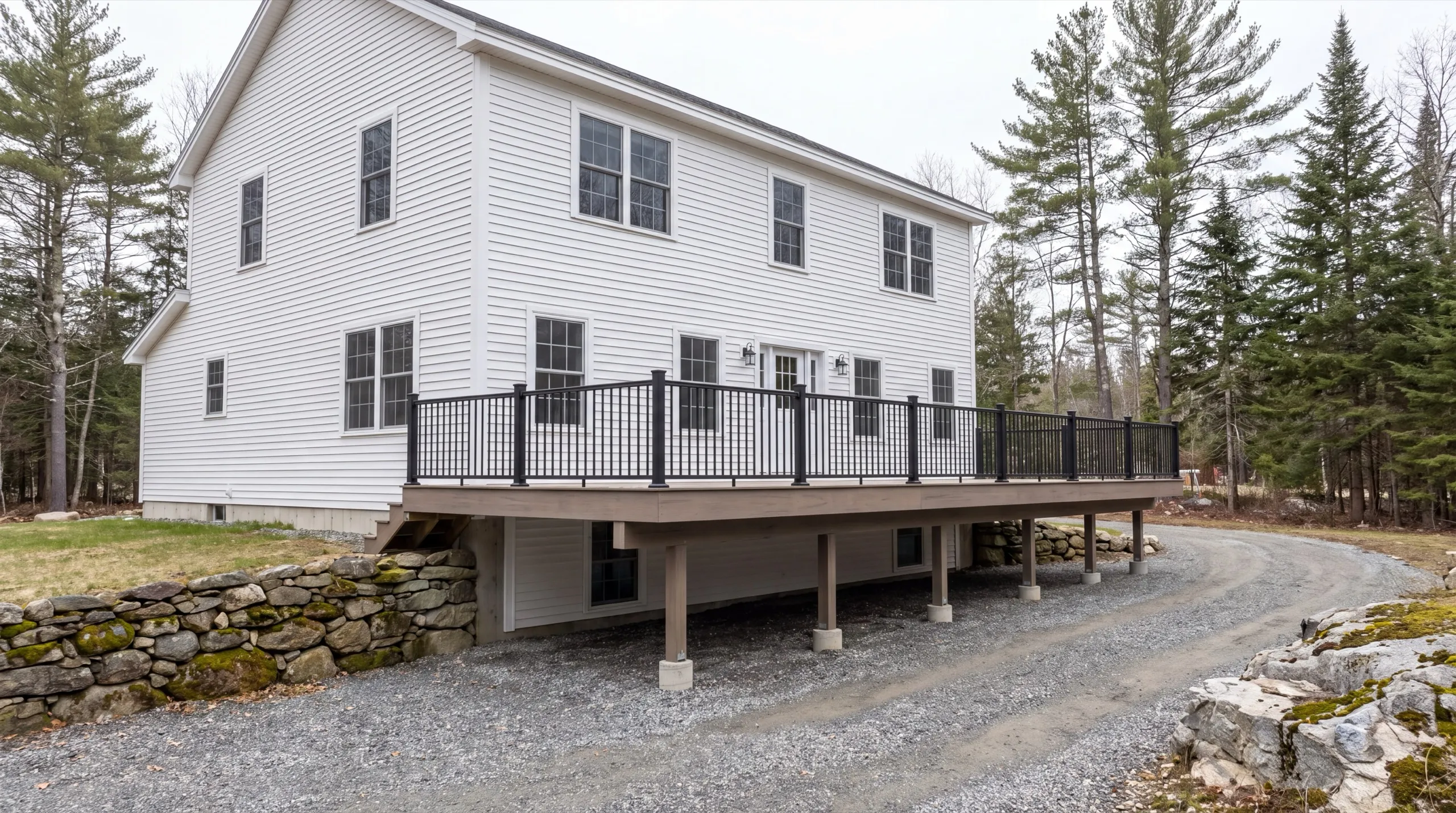 deck contractor in Central Maine building a composite deck