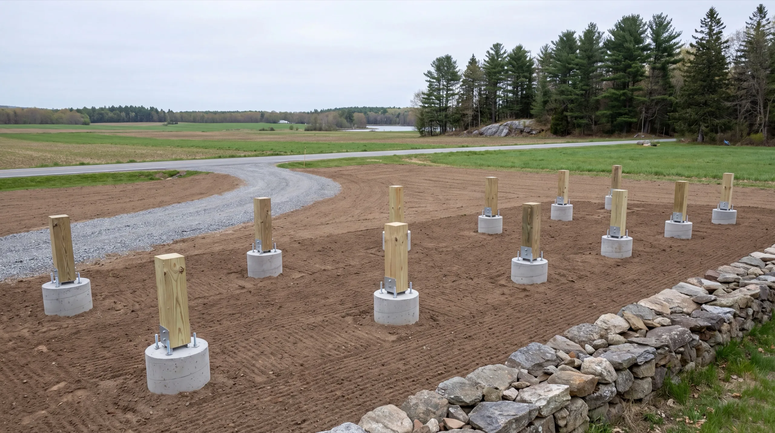 deck footing and post installation in Litchfield