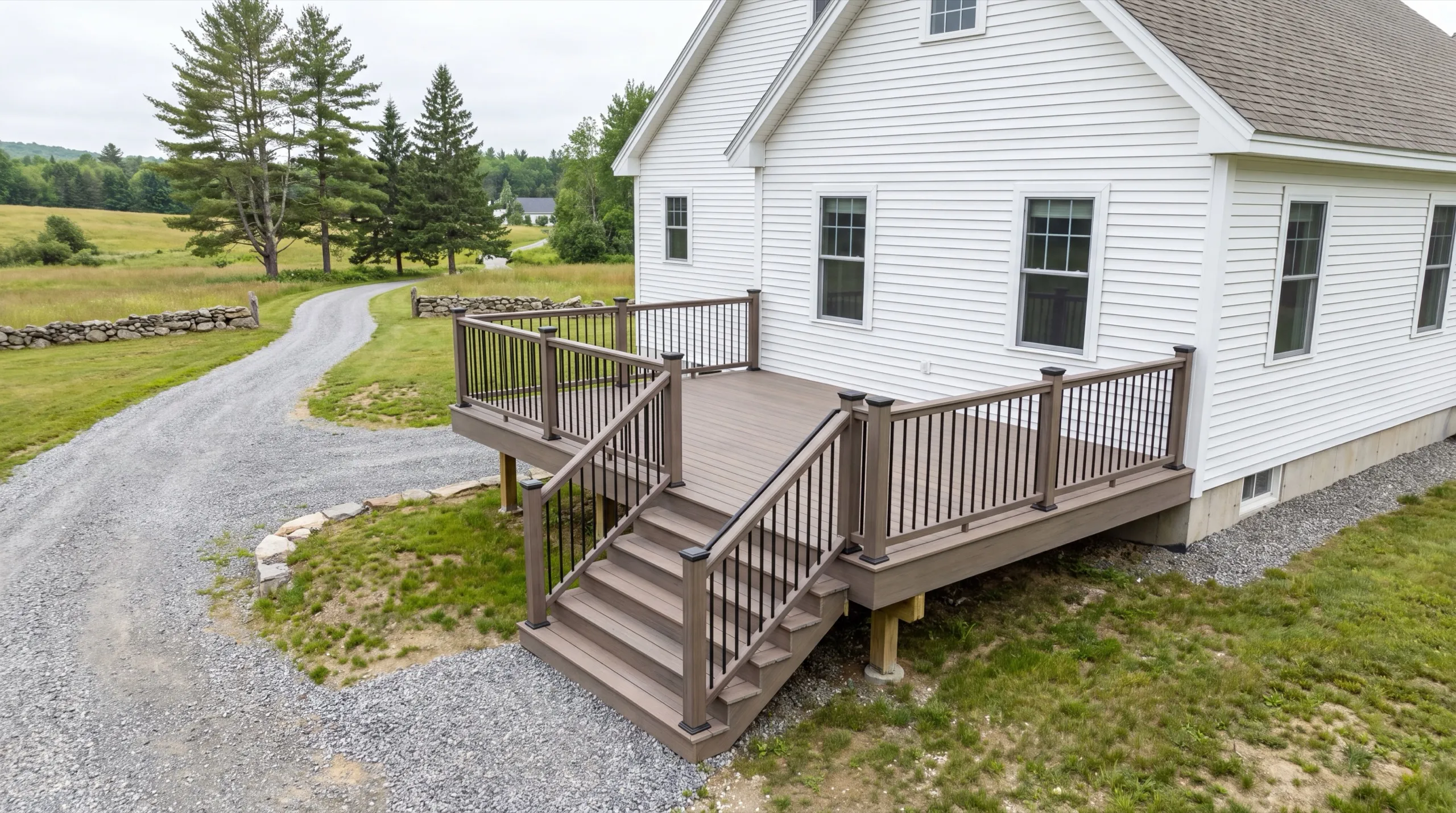 deck contractor in Litchfield, ME building a composite deck