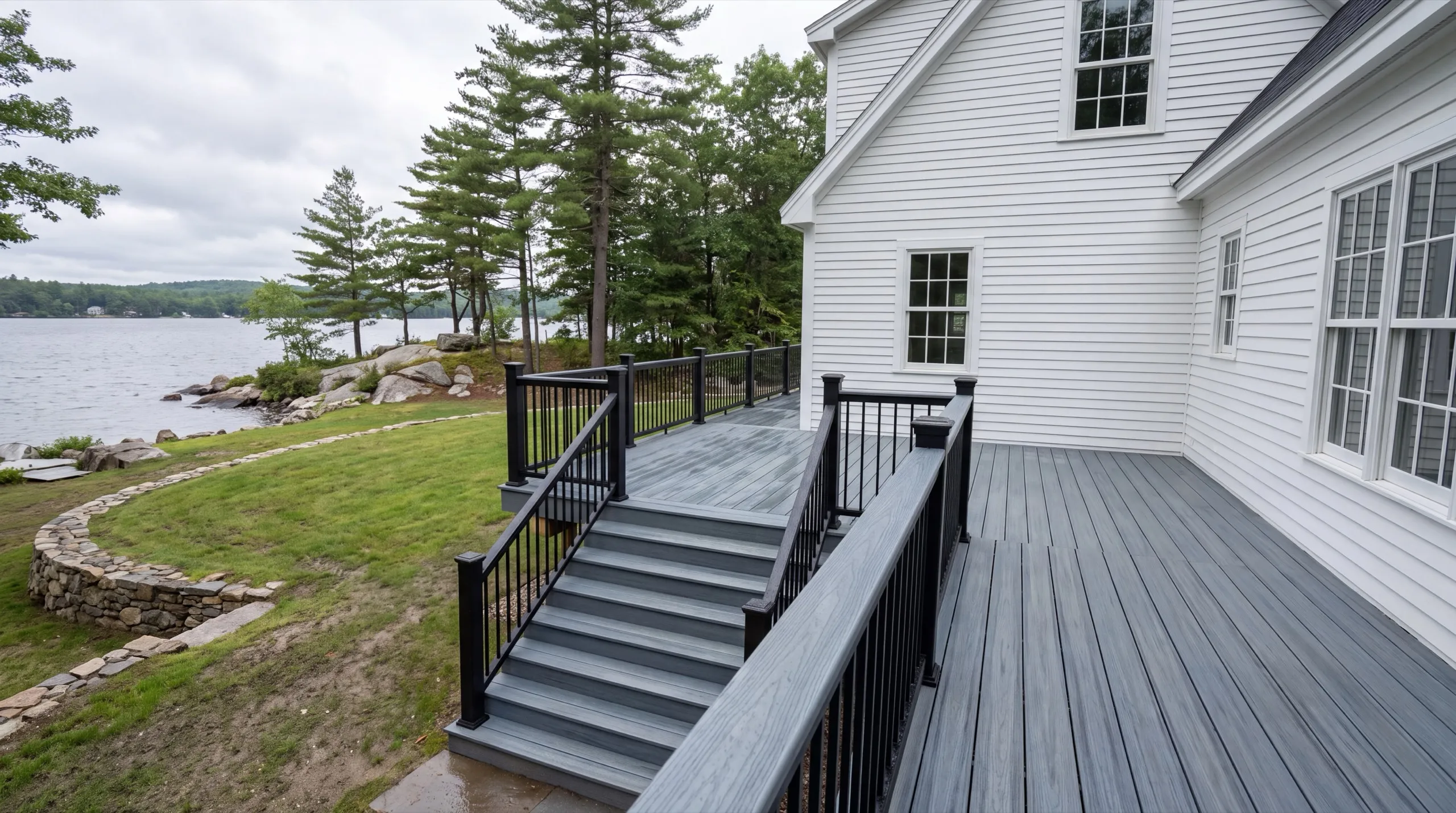 finished deck exterior on a Manchester home