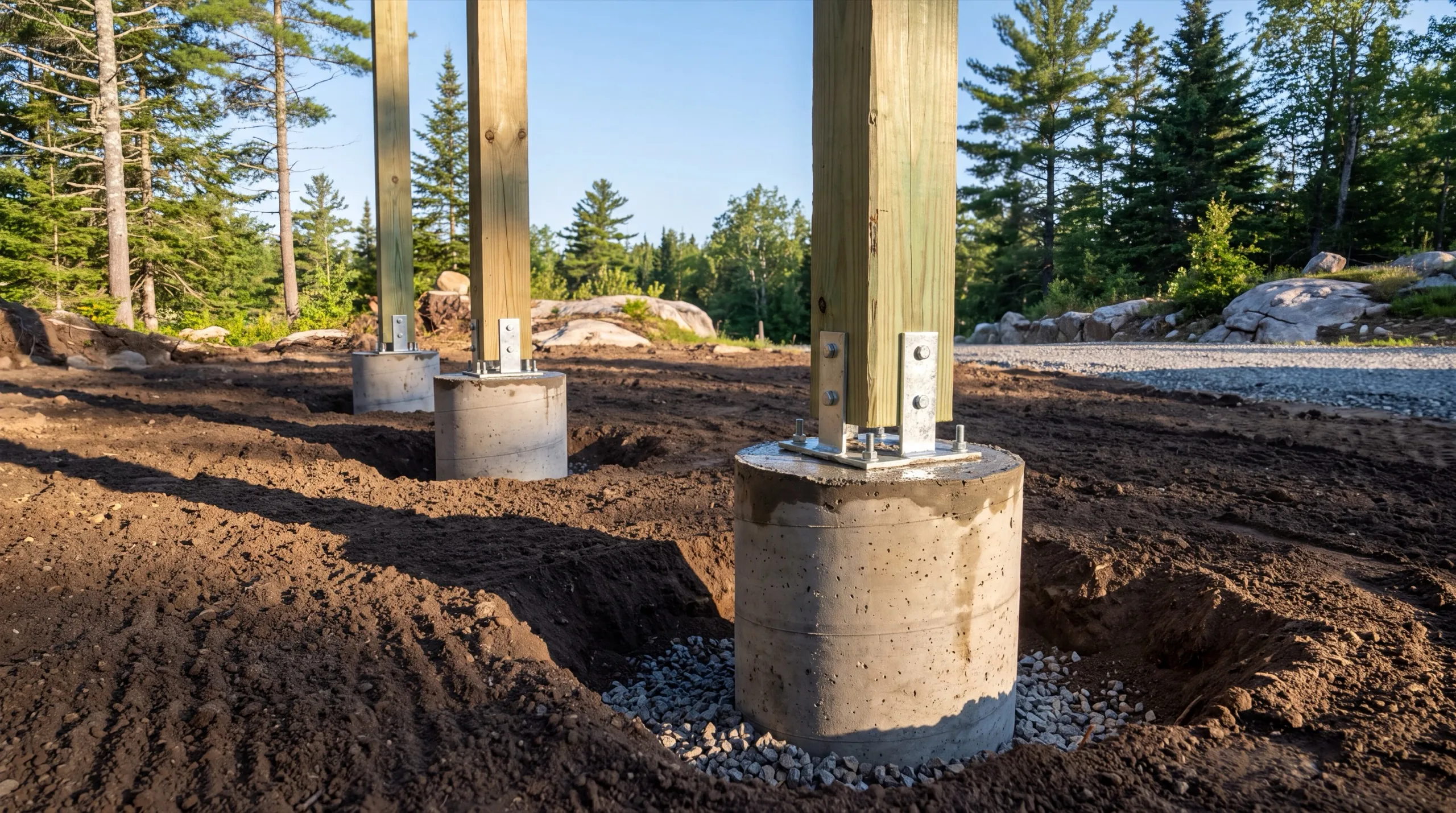 deck footing and post installation in Vassalboro