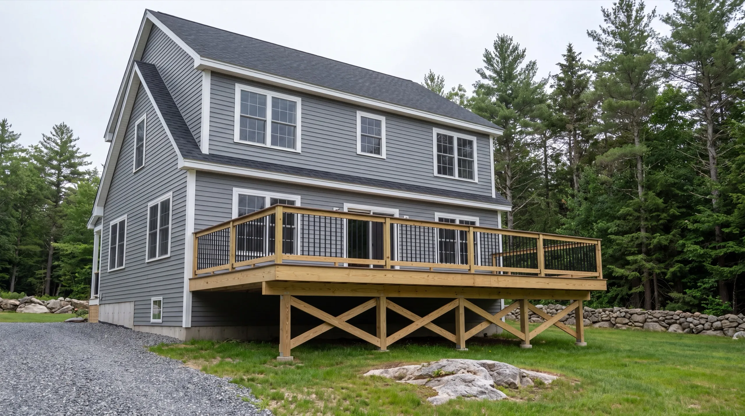 deck contractor in West Gardiner, ME building a composite deck