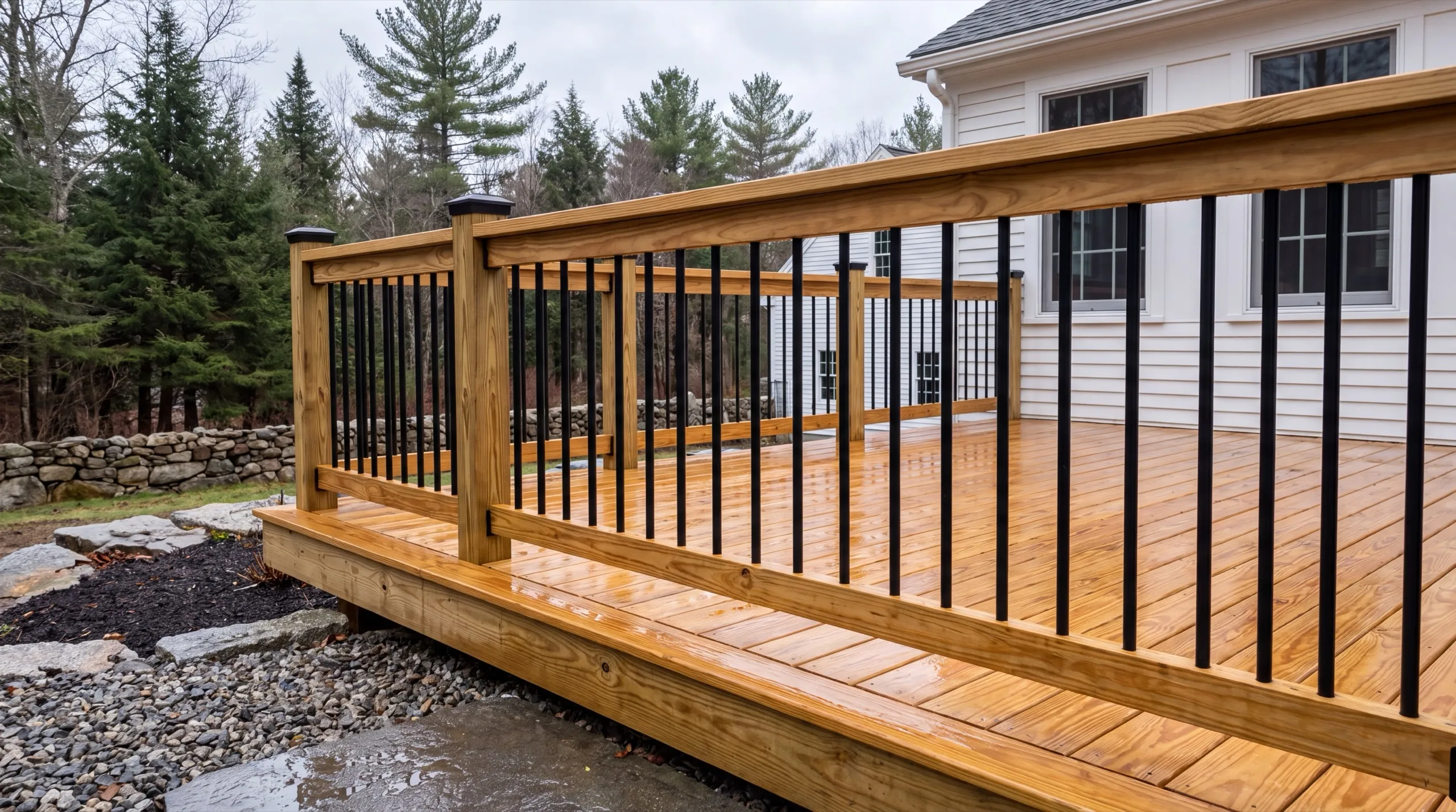 deck railing installation in West Gardiner