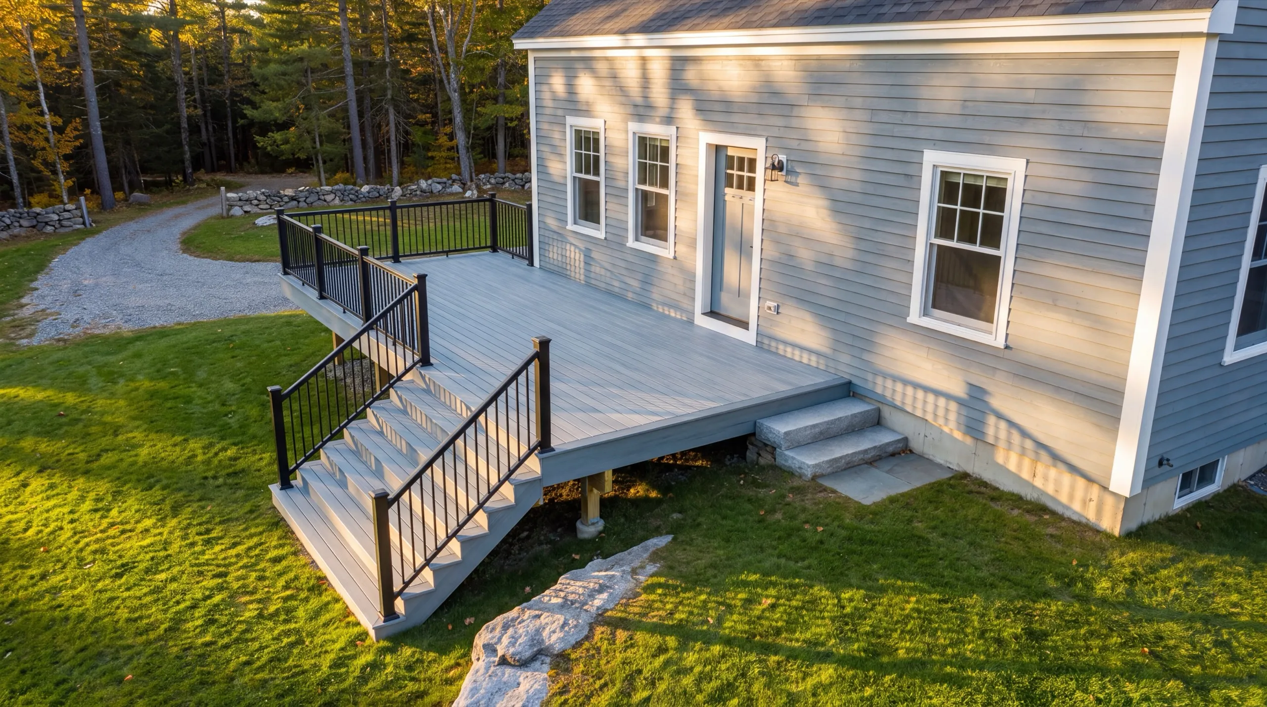 finished deck exterior on a Whitefield home