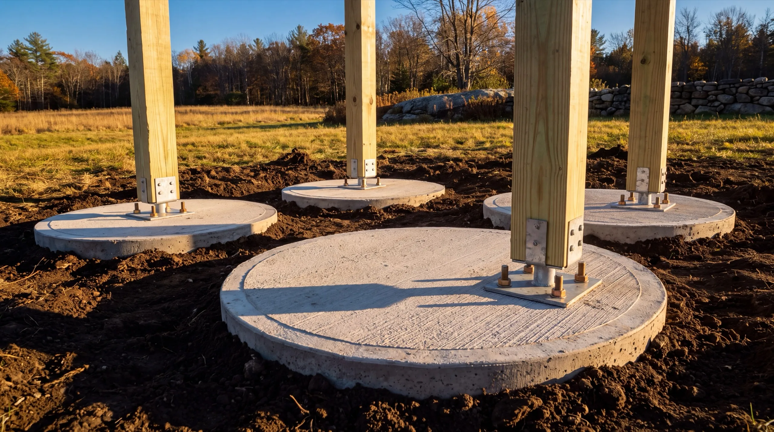 deck footing and post installation in Whitefield